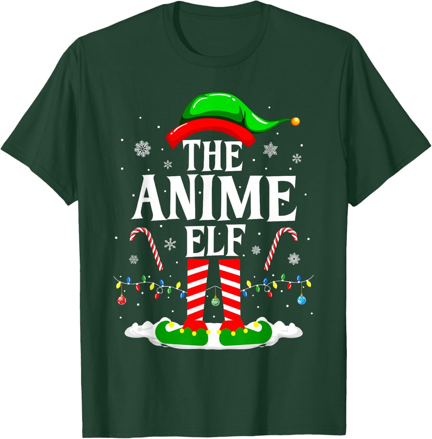 The Anime Elf Matching Family Xmas Funny Anime Christmas T-Shirt - T-Shirt | Forest