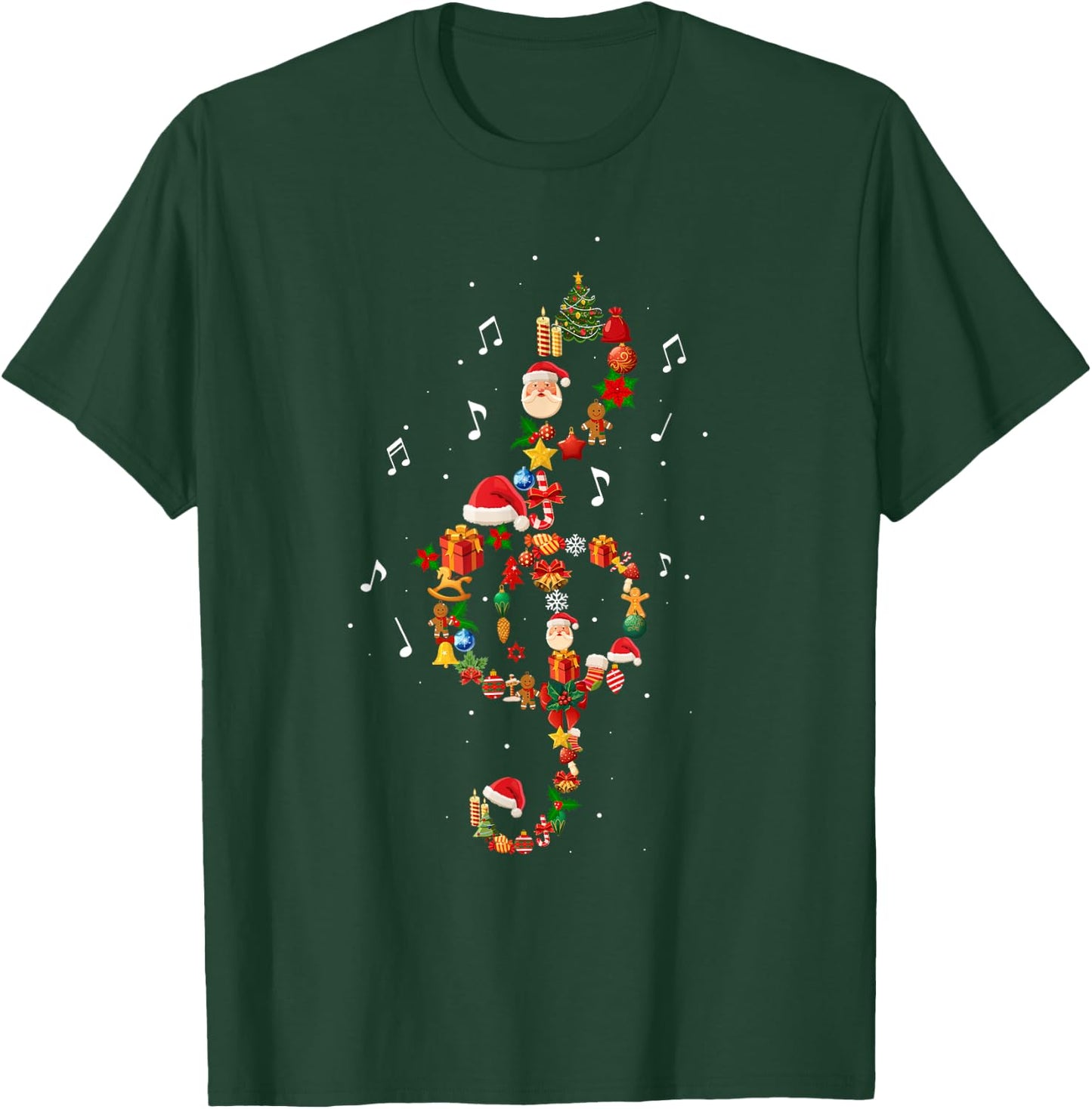 Christmas Musical Note Music Lover Teacher Sing Carols Jesus T-Shirt - T-Shirt | Forest