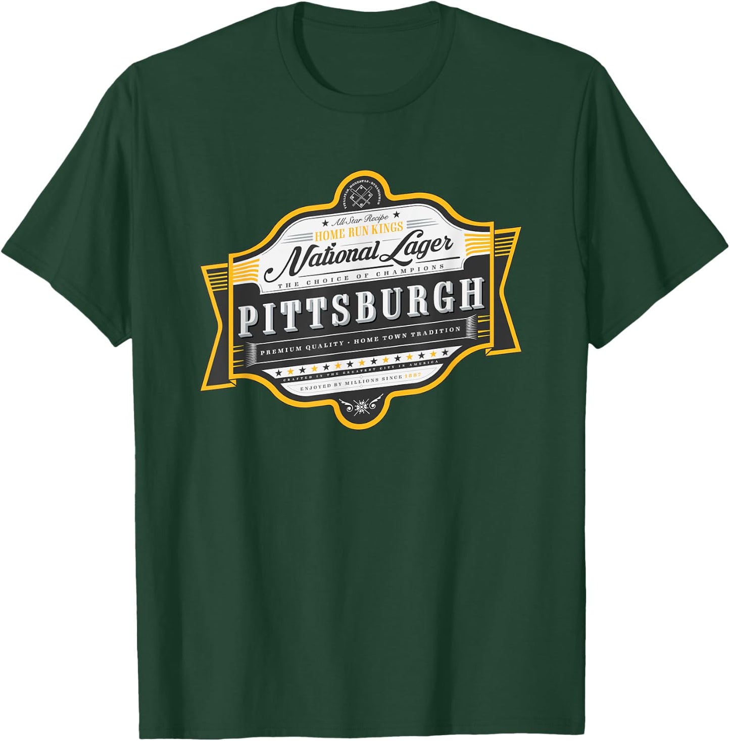 Vintage Pittsburgh Beer Label - Yinzer Pride T-Shirt - T-Shirt | Forest