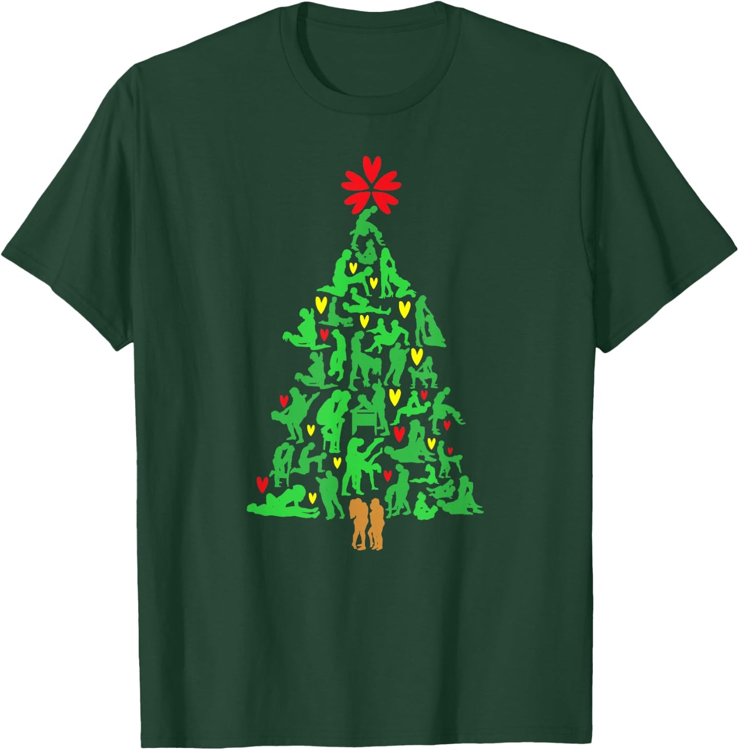 Naughty Xmas Ornaments Kamasutra Adult Humor Christmas T-Shirt - T-Shirt | Forest