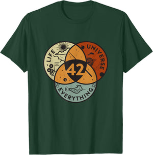 Venn Diagram Life The Universe And Everything - 42 Life T-Shirt - T-Shirt | Forest