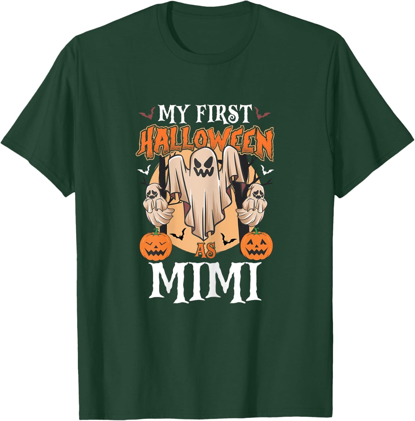 My First Halloween As Mimi Funny Halloween Ghost Costume T-Shirt - T-Shirt | Forest