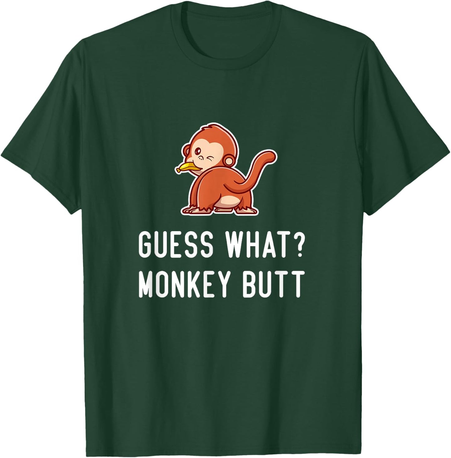 Funny Monkey Guess Monkey Butt Women Girls Ape Cute Monkey T-Shirt - T-Shirt | Forest
