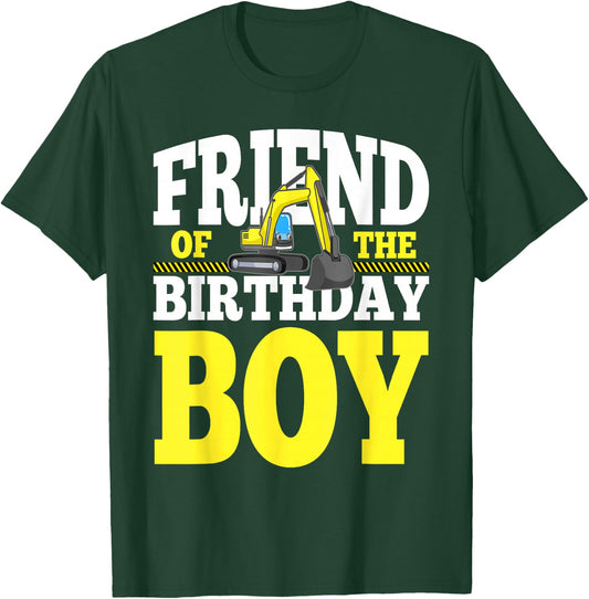 Friend Of The Birthday Boy Construction Family Matching T-Shirt - T-Shirt | Forest