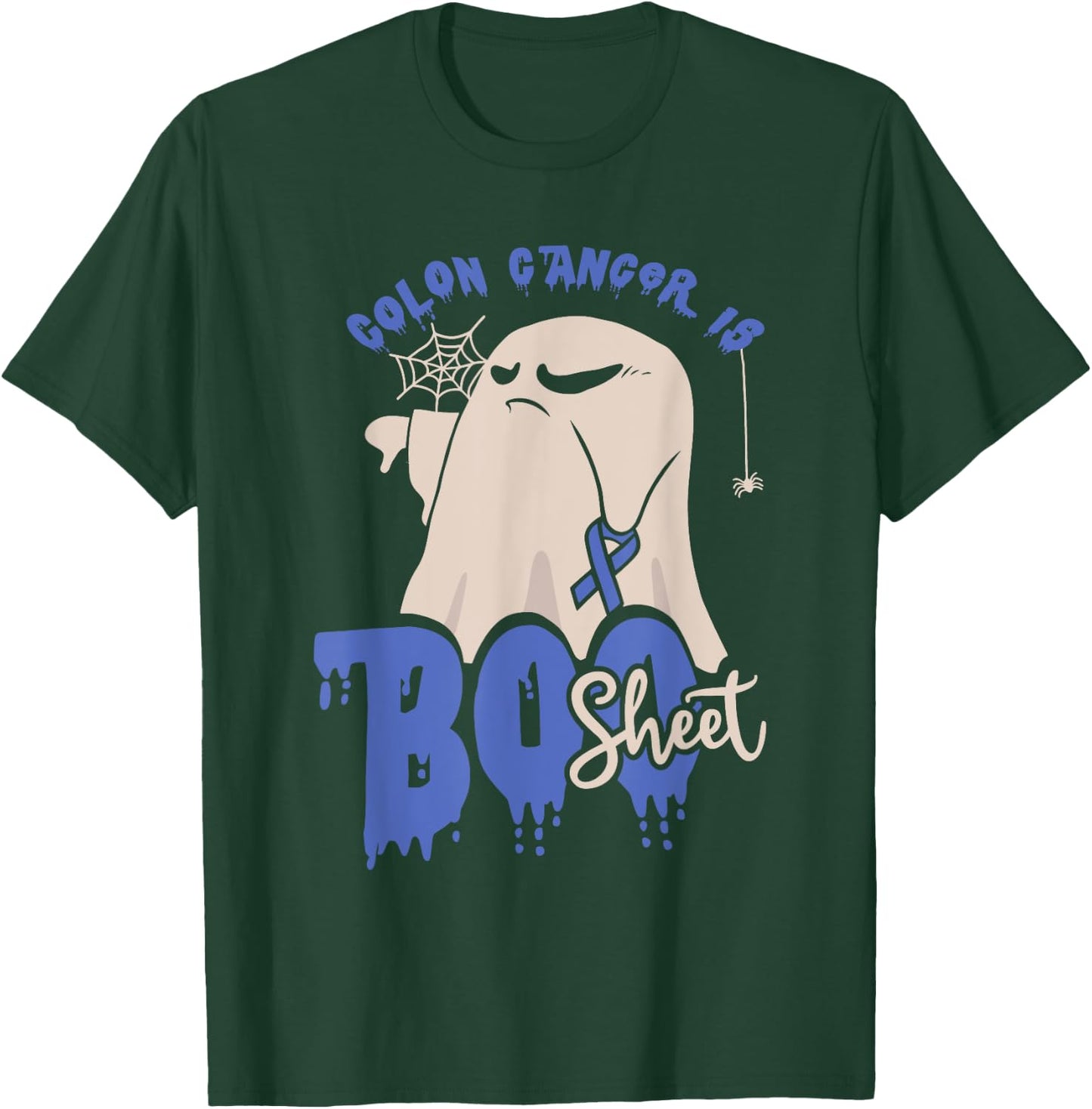 Colon Cancer is boo sheet Halloween Colon Cancer Awareness T-Shirt - T-Shirt | Forest