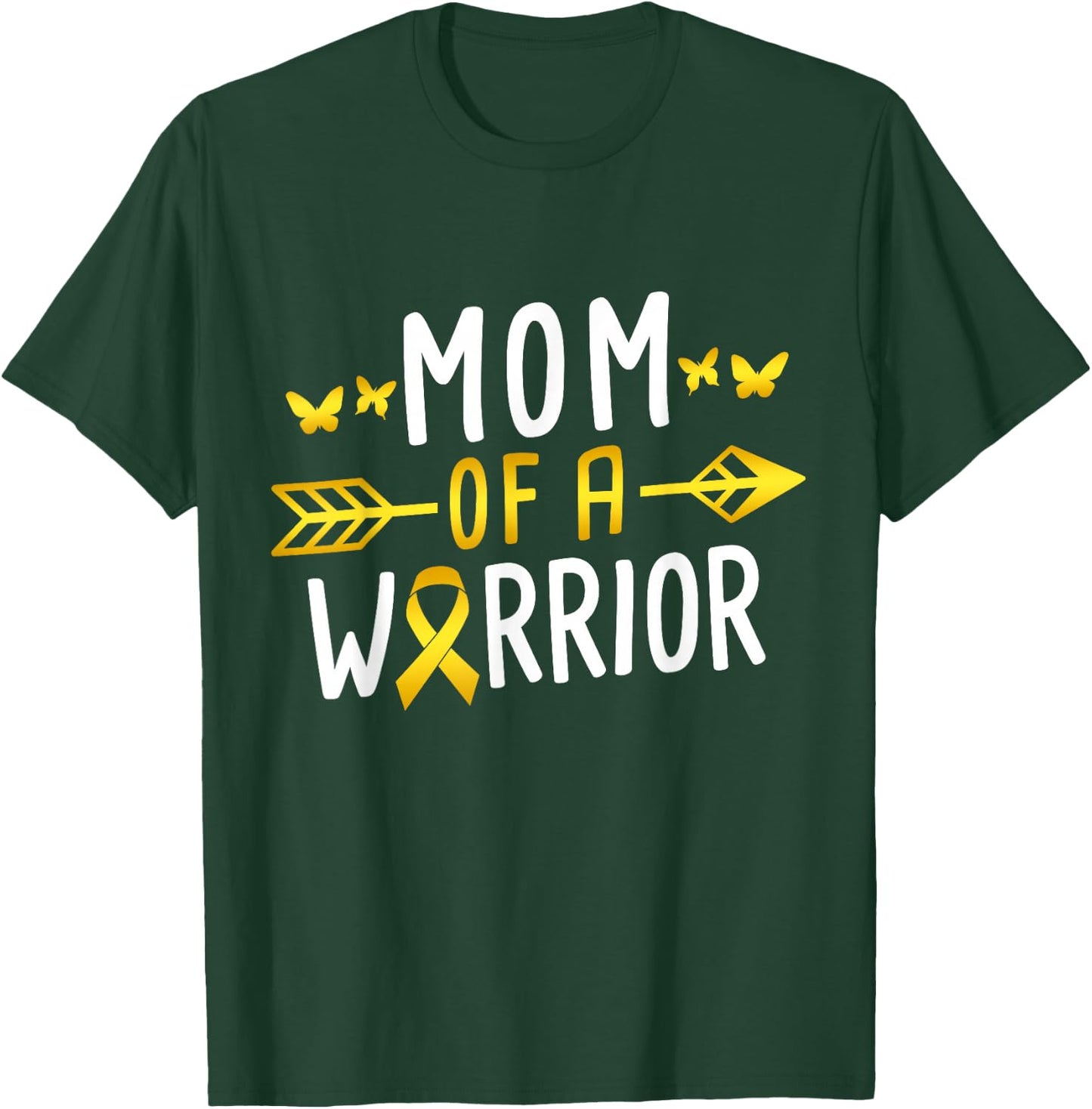 Mom Of A Warrior - Childhood Cancer Awareness T-Shirt - T-Shirt | Forest