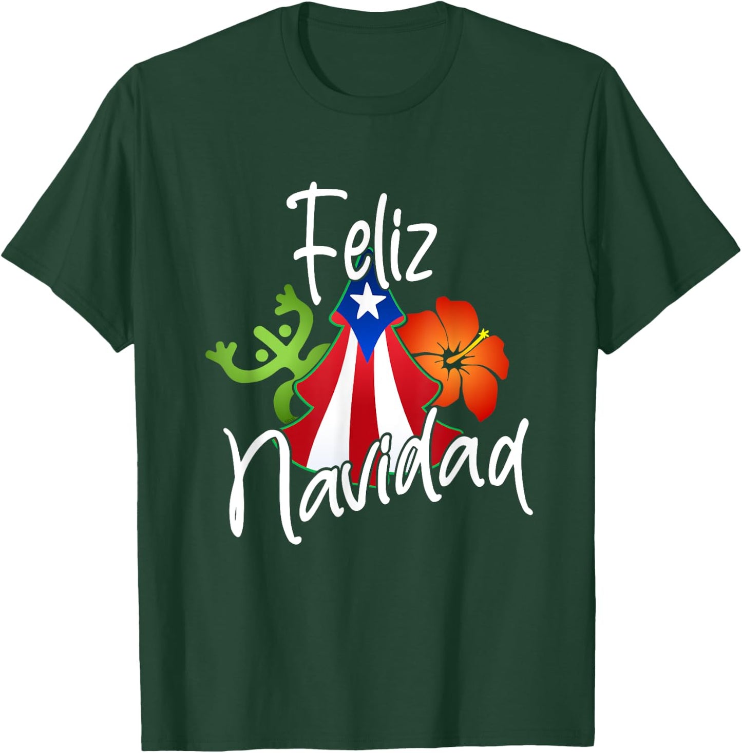 Puerto Rico Flag Christmas Sweater Feliz Navidad Boricua T-Shirt - T-Shirt | Forest