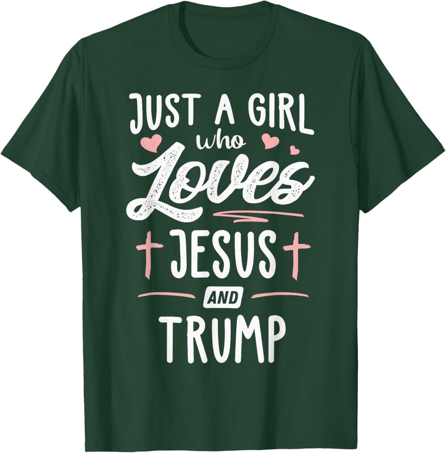 Just A Girl Who Loves Jesus And Trump Christmas 2024 T-Shirt - T-Shirt | Forest