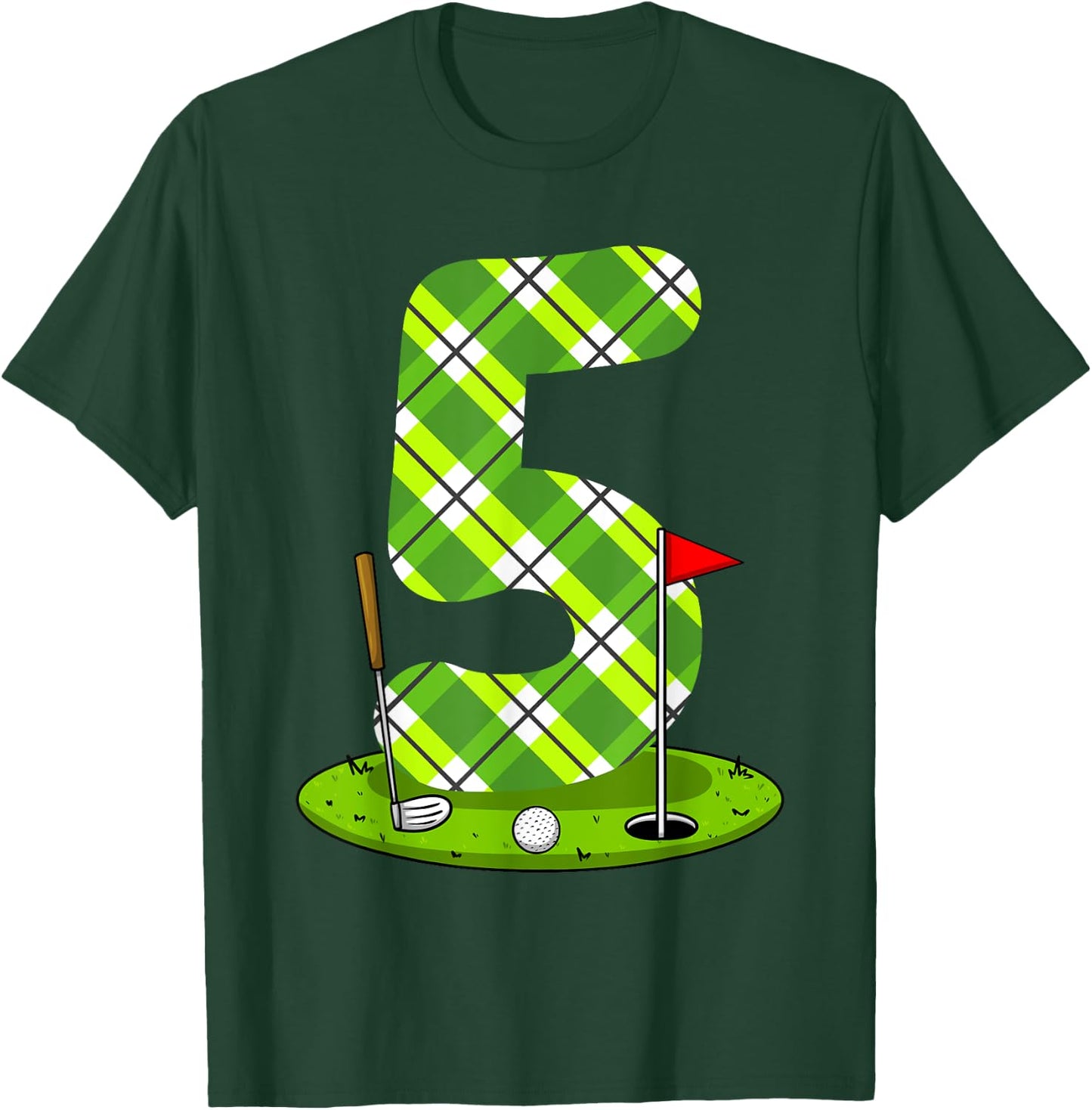 Golf Birthday Shirt For Kids 5th Birthday Party Golfer T-Shirt - T-Shirt | Forest