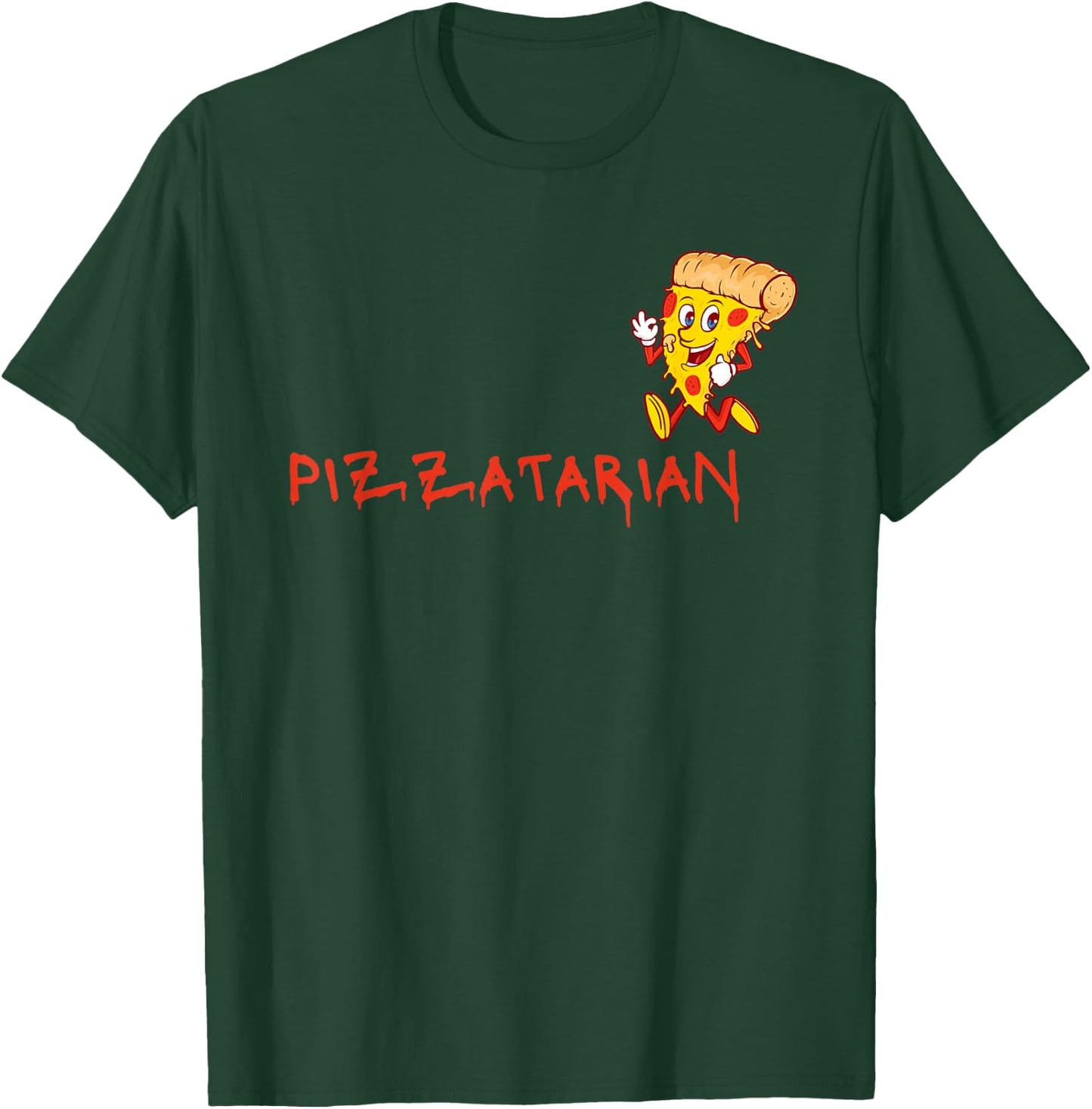 Pizza, Cartoon, Funny design for Pizza Lovers - Pizzatarian T-Shirt - T-Shirt | Forest