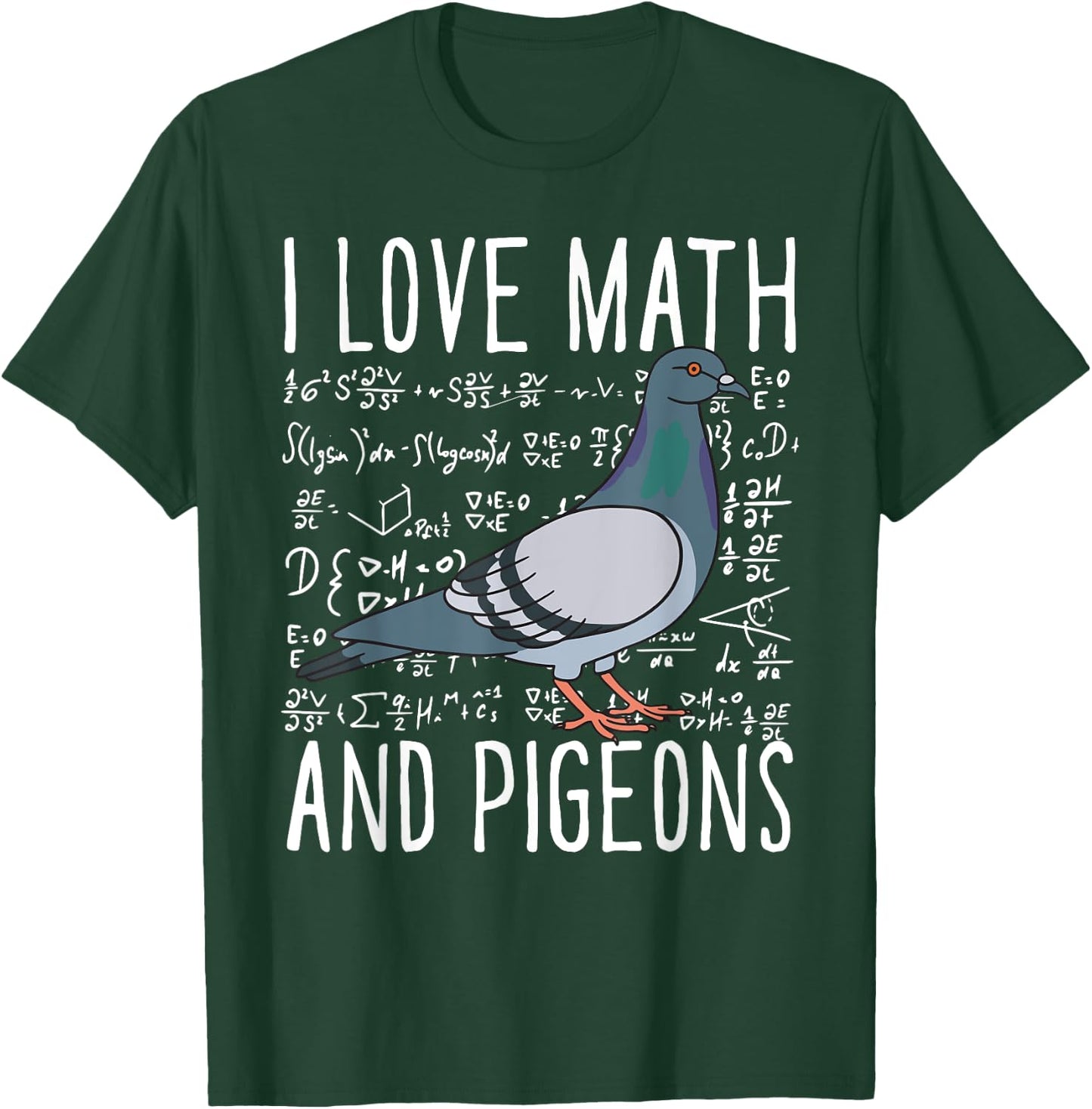 I Love Math And Pigeons Breeder Birding School Kids T-Shirt - T-Shirt | Forest