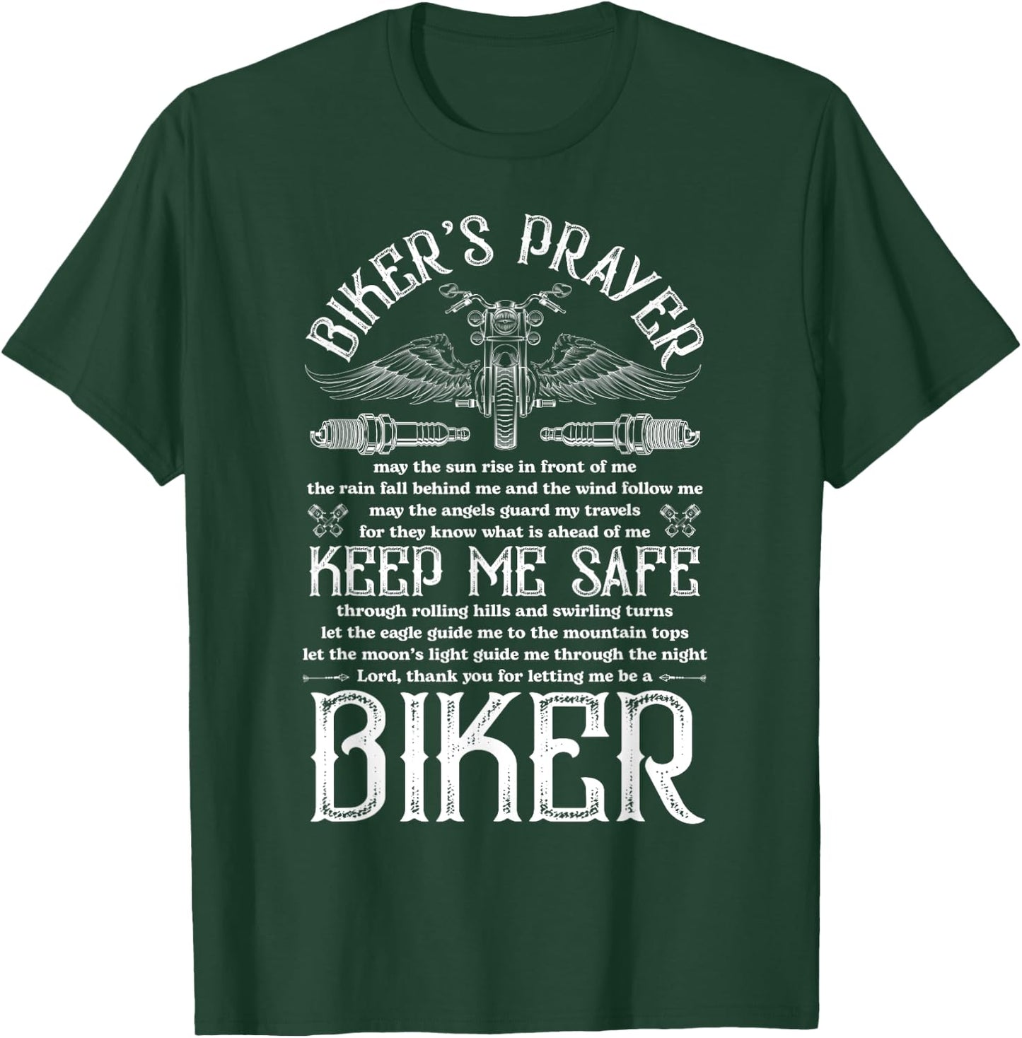 Biker's Prayer Funny Biker T-Shirt - T-Shirt | Forest