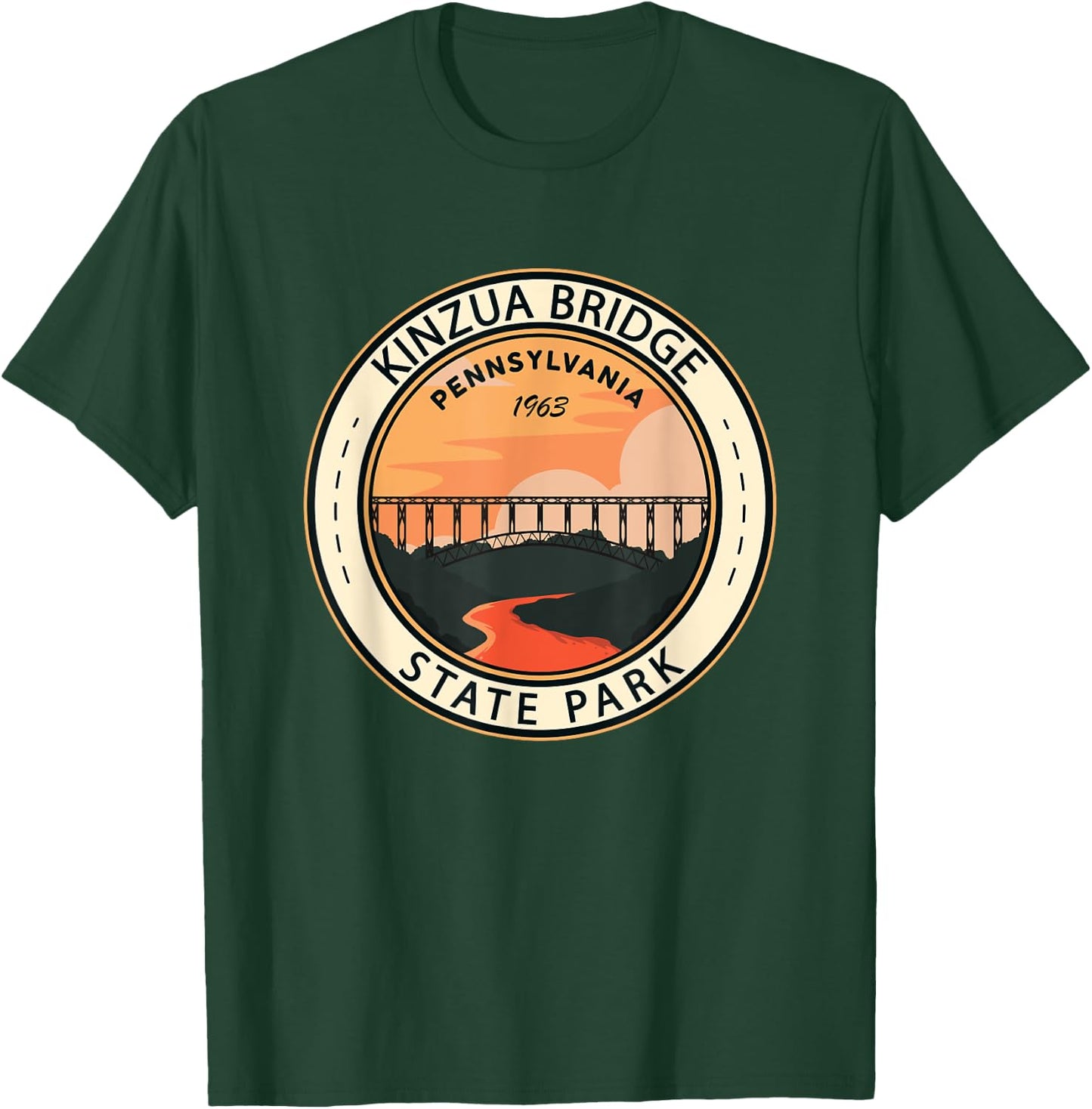 Kinzua Bridge State Park Pennsylvania Badge Vintage T-Shirt - T-Shirt | Forest