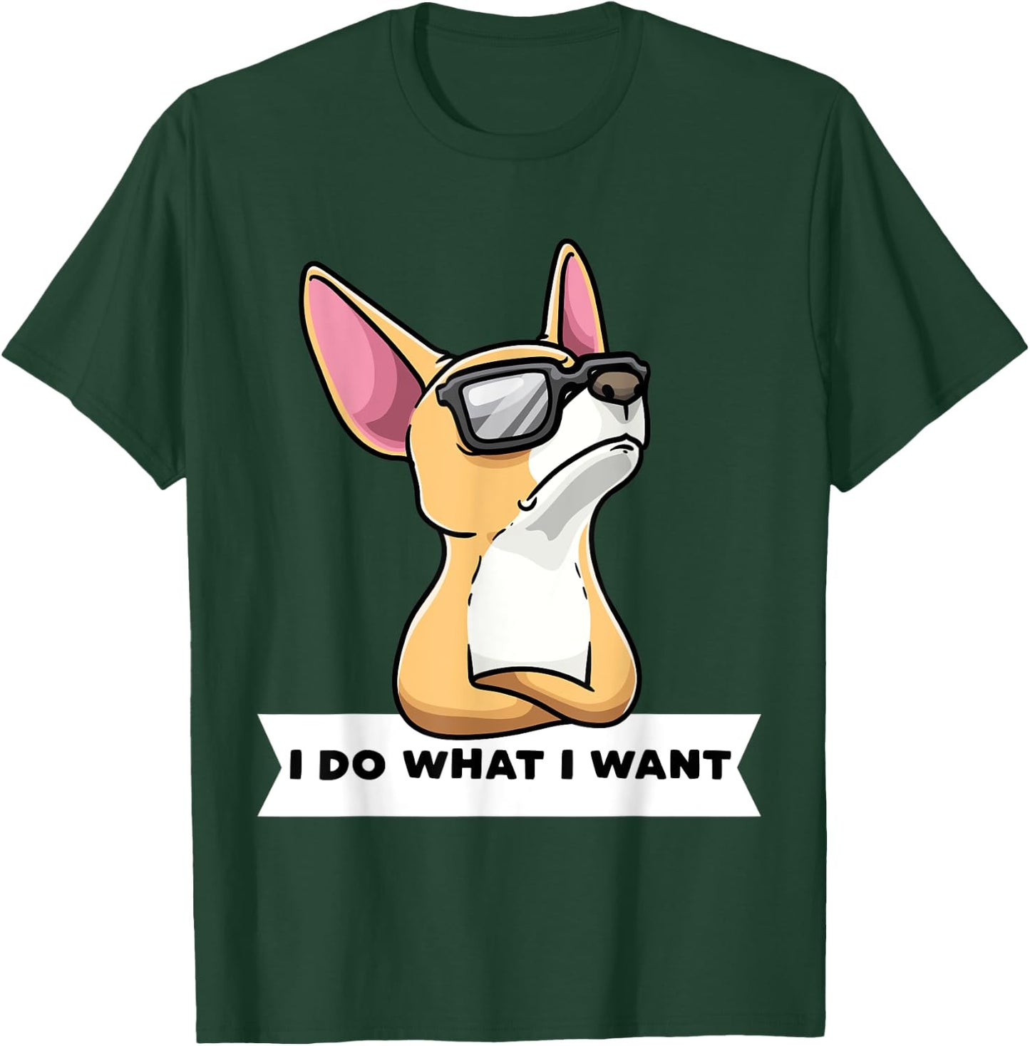 Stubborn Chiweenie Dog With Sunglasses Women Kids T-Shirt - T-Shirt | Forest