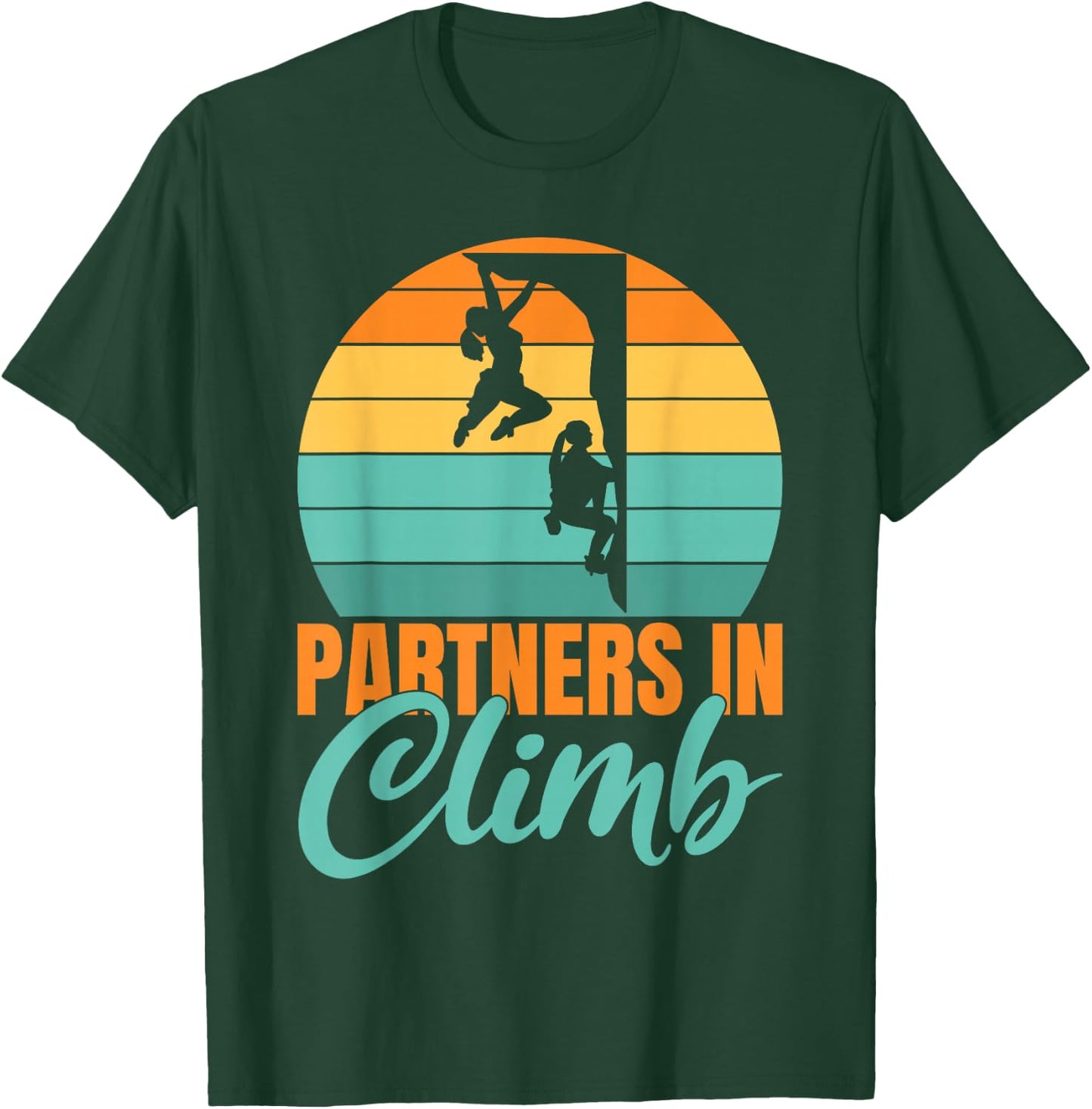 Partners in Climb Couple Relationship Tree Rock Climber T-Shirt - T-Shirt | Forest