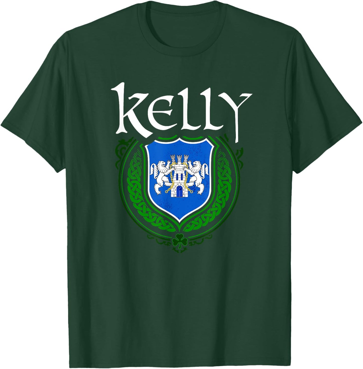 Kelly Surname Irish Clan Tartan Badge Ireland T-Shirt - T-Shirt | Forest