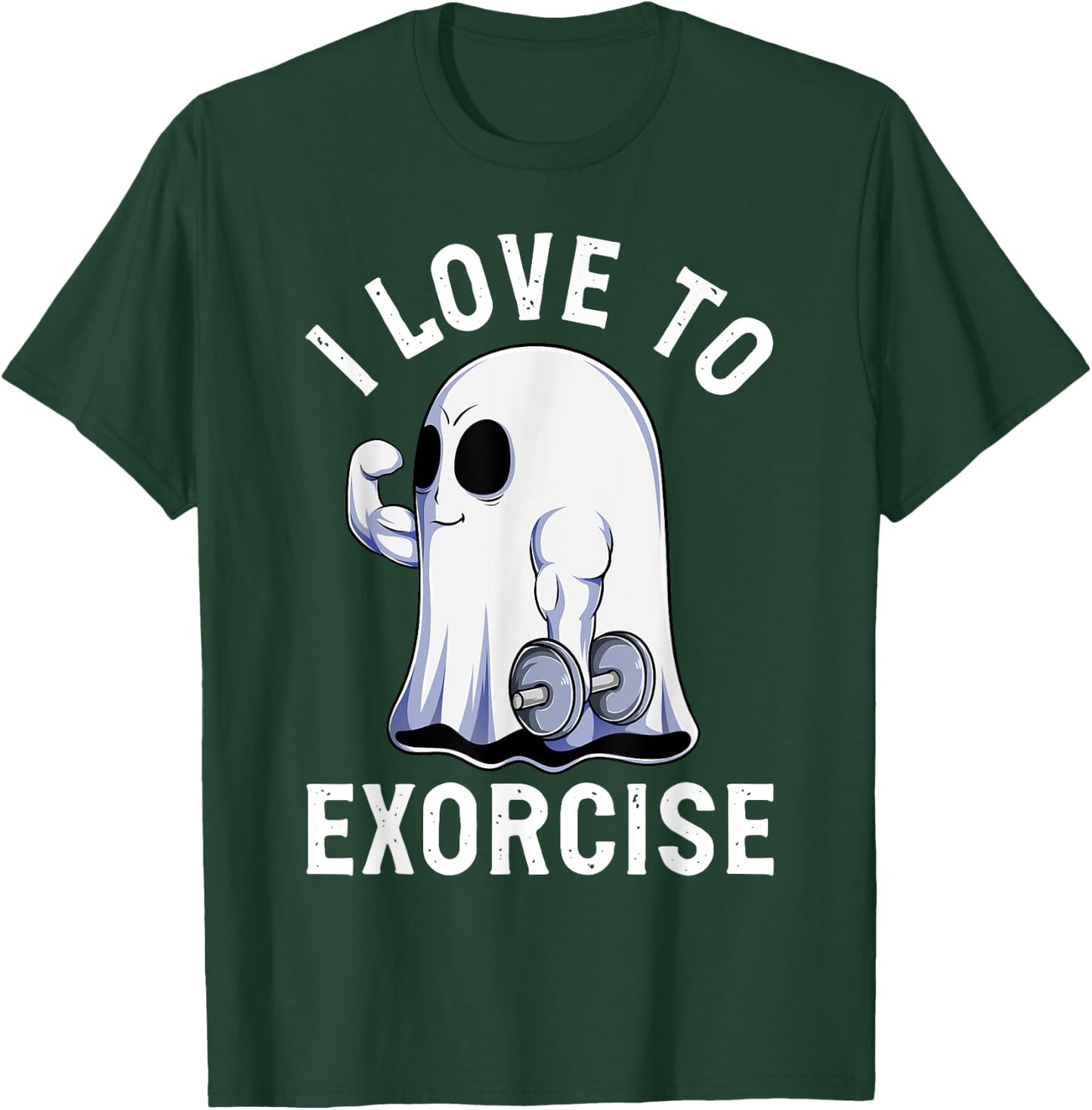 Ghost Funny Gym Workout Bodybuilding Humor Spooky Halloween T-Shirt - T-Shirt | Forest