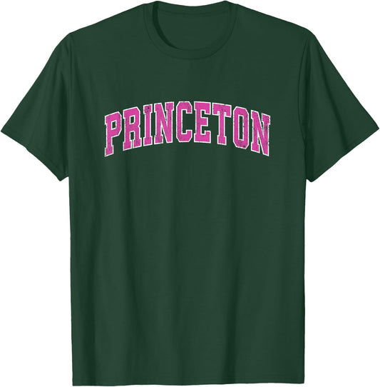 Princeton New Jersey NJ Vintage Sports Design Pink Design T-Shirt - T-Shirt | Forest