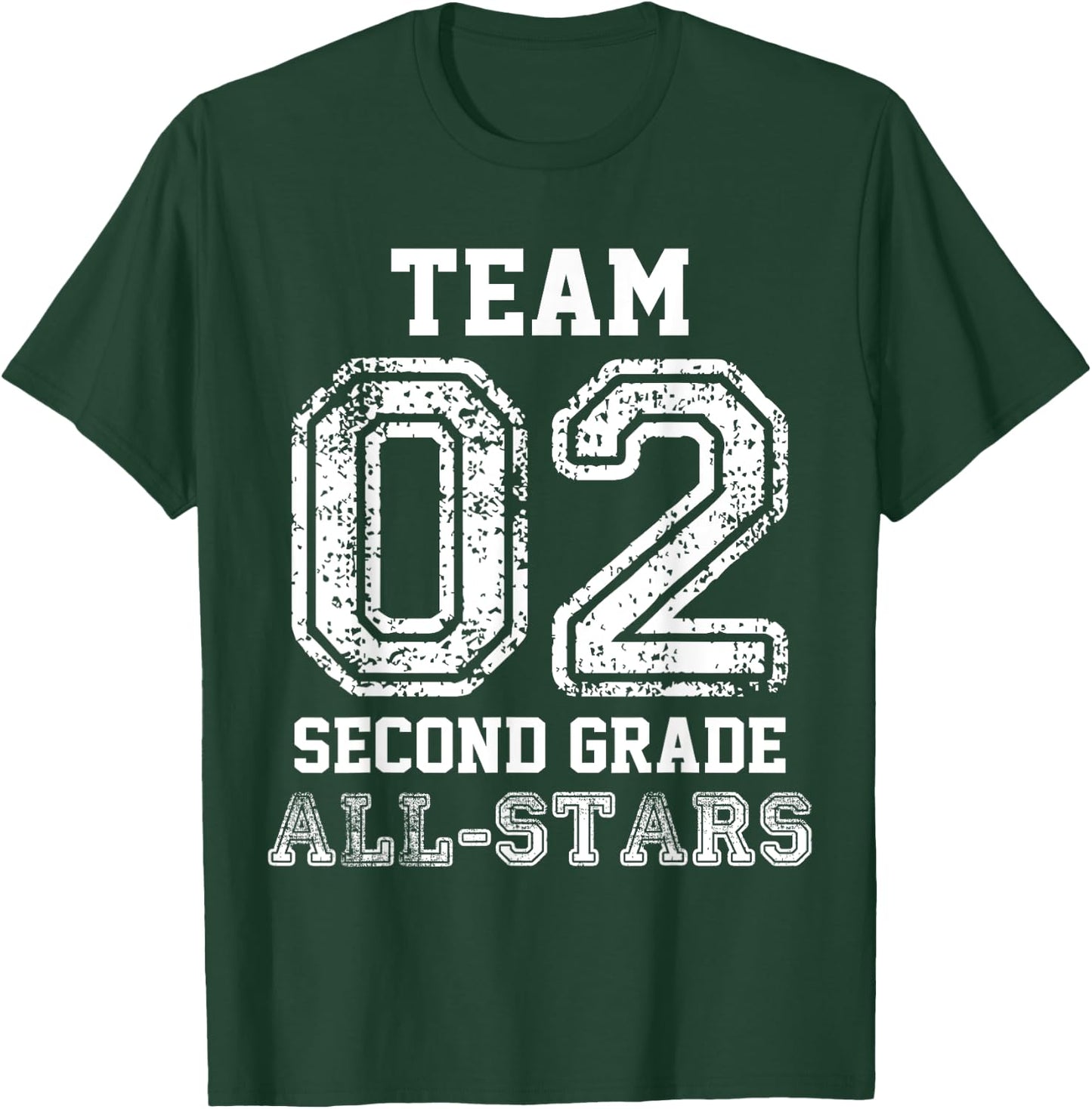 School Team 2nd Grade All-Stars Sports Jersey T-Shirt - T-Shirt | Forest