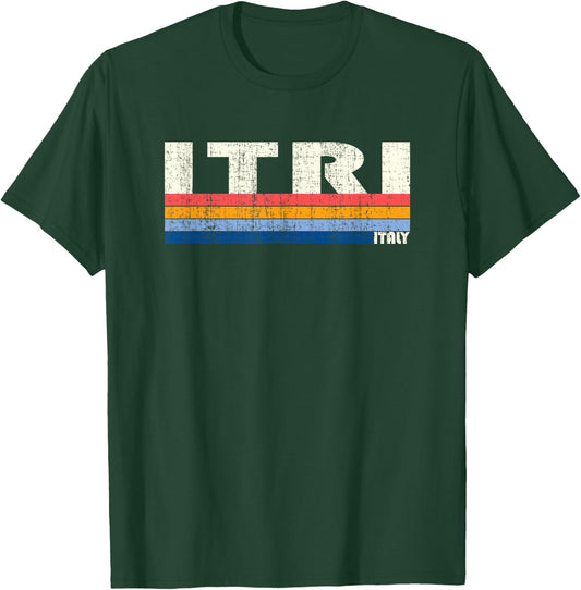 Itri, Italy Retro 70s 80s Style T-Shirt - T-Shirt | Forest