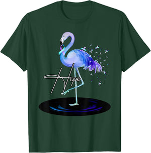 Hope With Flamingo Suicide Prevention Awareness T-Shirt - T-Shirt | Forest