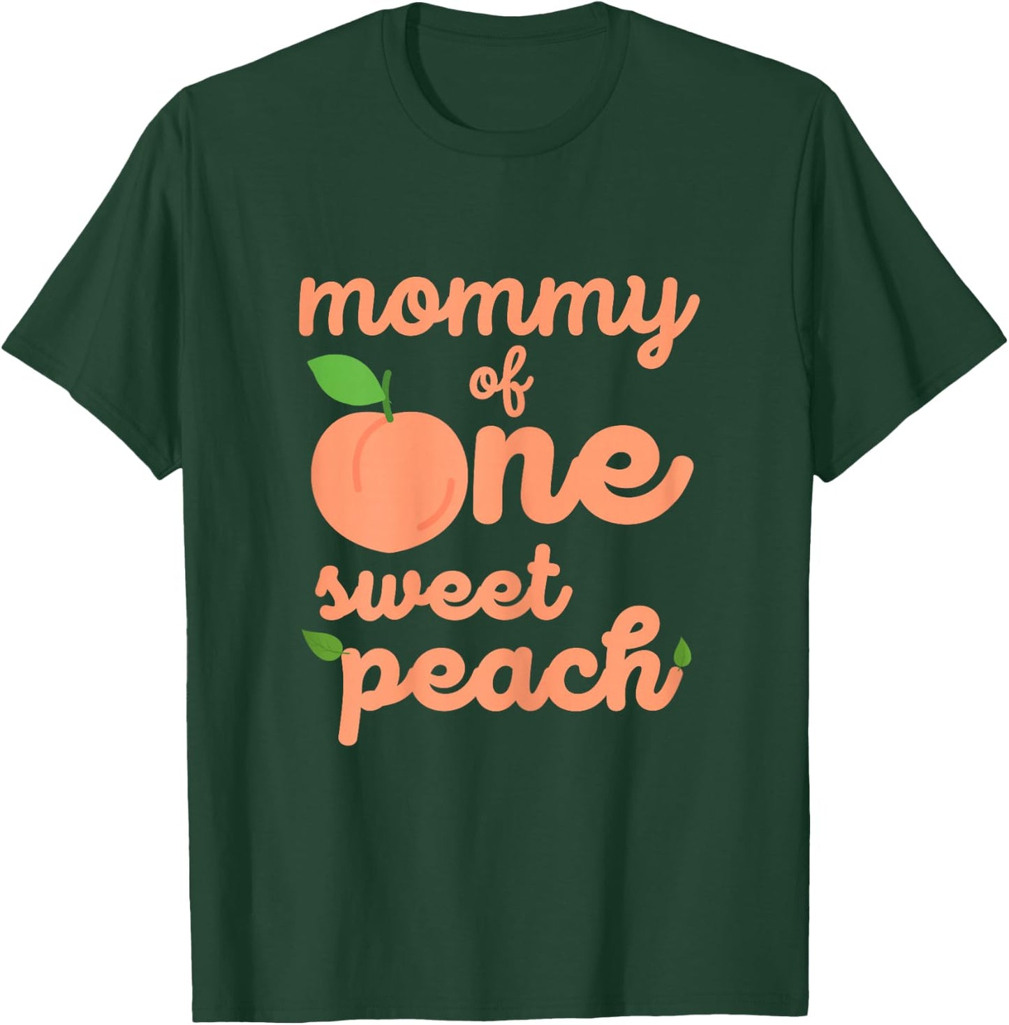 Mommy First Birthday One Sweet Peach Bday Family Matching T-Shirt - T-Shirt | Forest