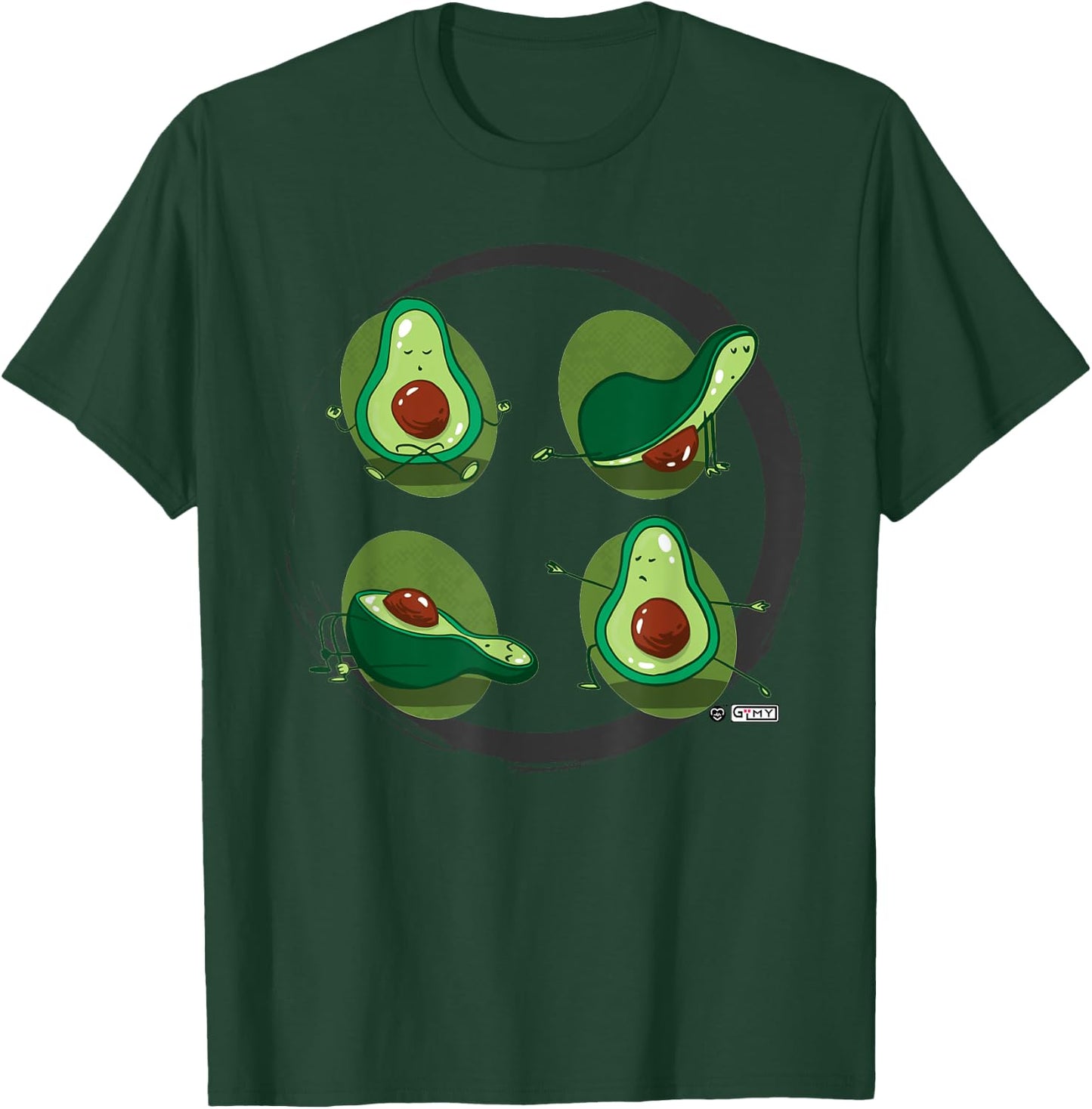 Yogavocado Poses, Funny Tropical Fruit Doing Yoga Poses T-Shirt - T-Shirt | Forest