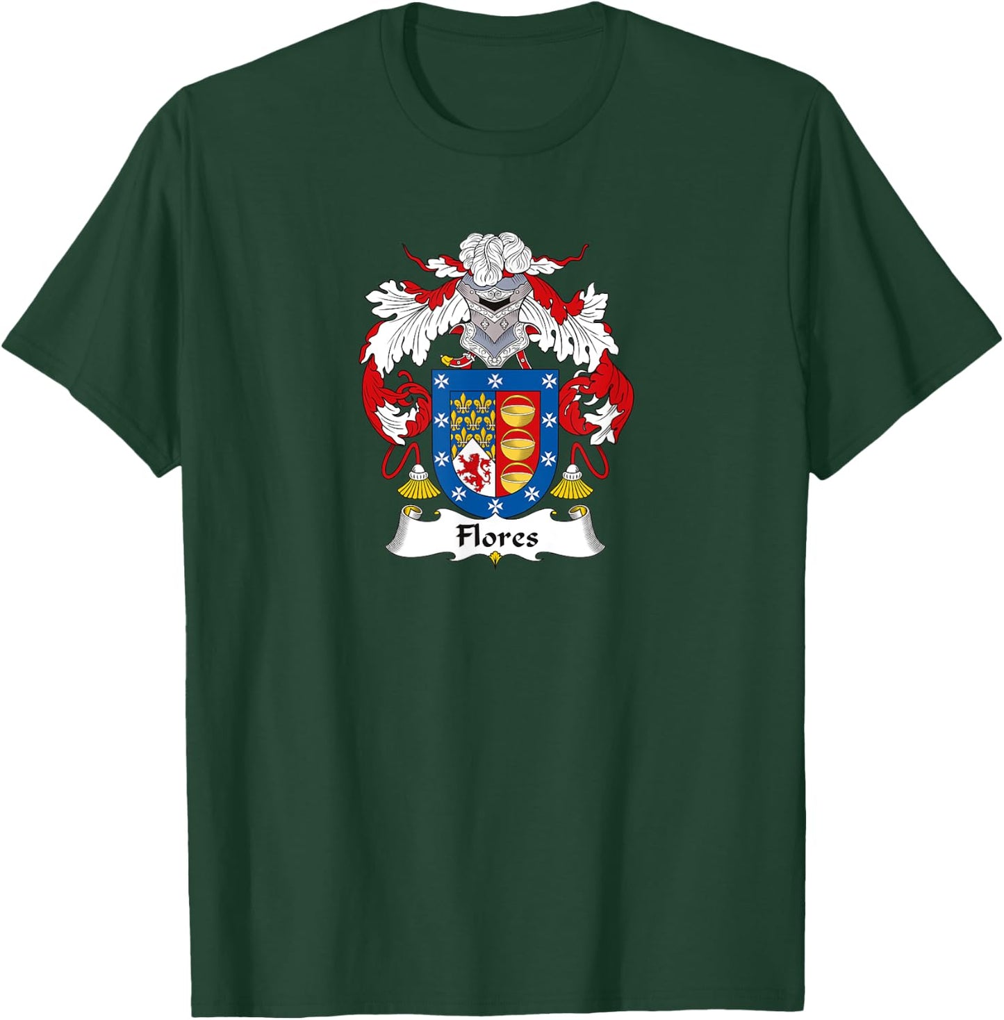 Flores Coat of Arms - Family Crest T-Shirt - T-Shirt | Forest