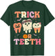Trick Or Teeth Ghost Groovy Dental Halloween Treat Dentist T-Shirt - T-Shirt | Forest