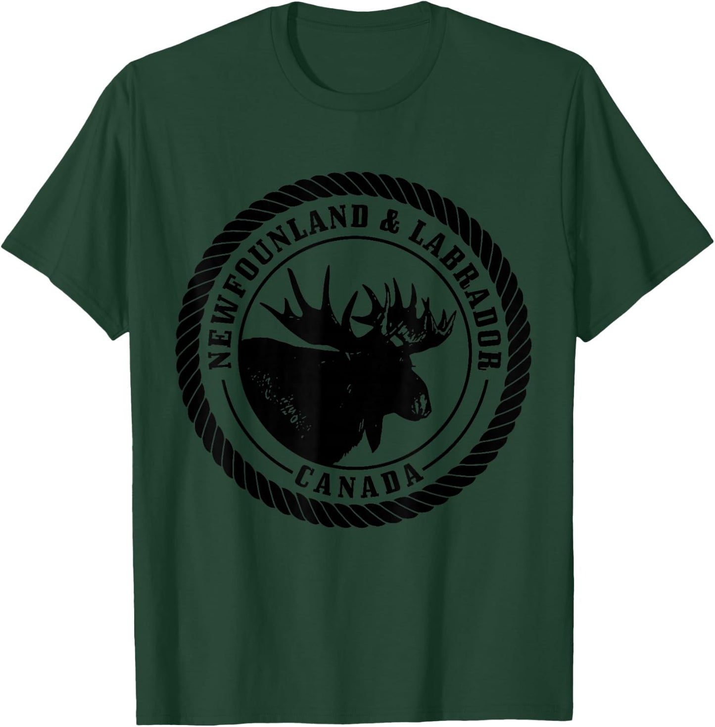 Newfoundland & Labrador Canada Moose Vintage Canadian T-Shirt - T-Shirt | Forest