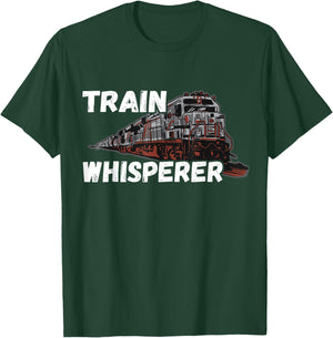 Railroad Train Whisperer Model Train Locomotive Engineer T-Shirt - T-Shirt | Forest
