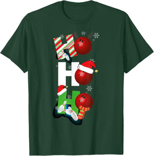 Funny Christmas Bowling Alley Pajamas Player Matching Bowler T-Shirt - T-Shirt | Forest