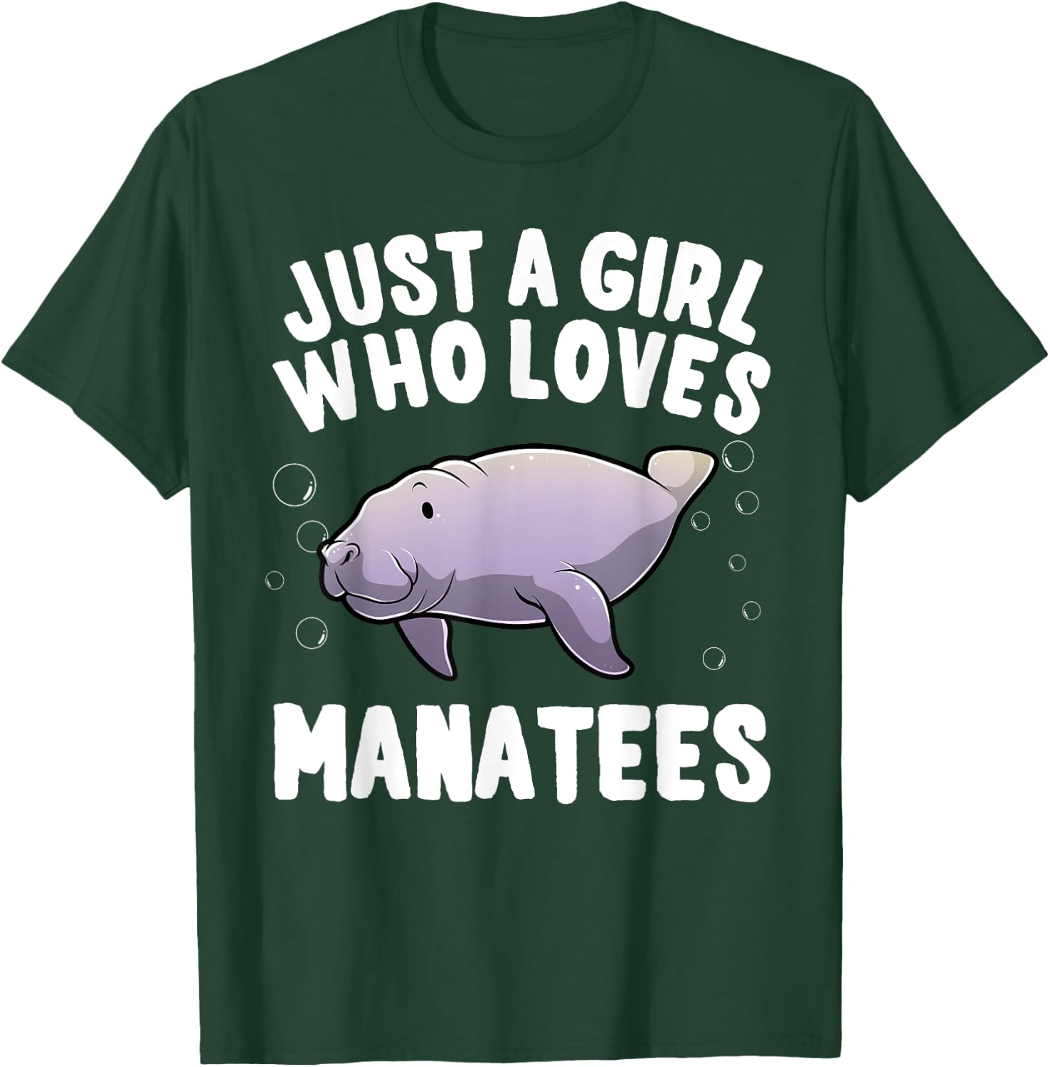 Funny Manatee Design For Girls Women Kids Sea Cow Lovers T-Shirt - T-Shirt | Forest