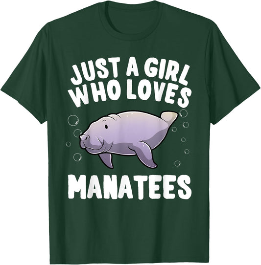 Funny Manatee Design For Girls Women Kids Sea Cow Lovers T-Shirt - T-Shirt | Forest