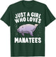 Funny Manatee Design For Girls Women Kids Sea Cow Lovers T-Shirt - T-Shirt | Forest