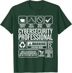 Cybersecurity Professional - Hacker Certified Tech Security T-Shirt - T-Shirt | Forest