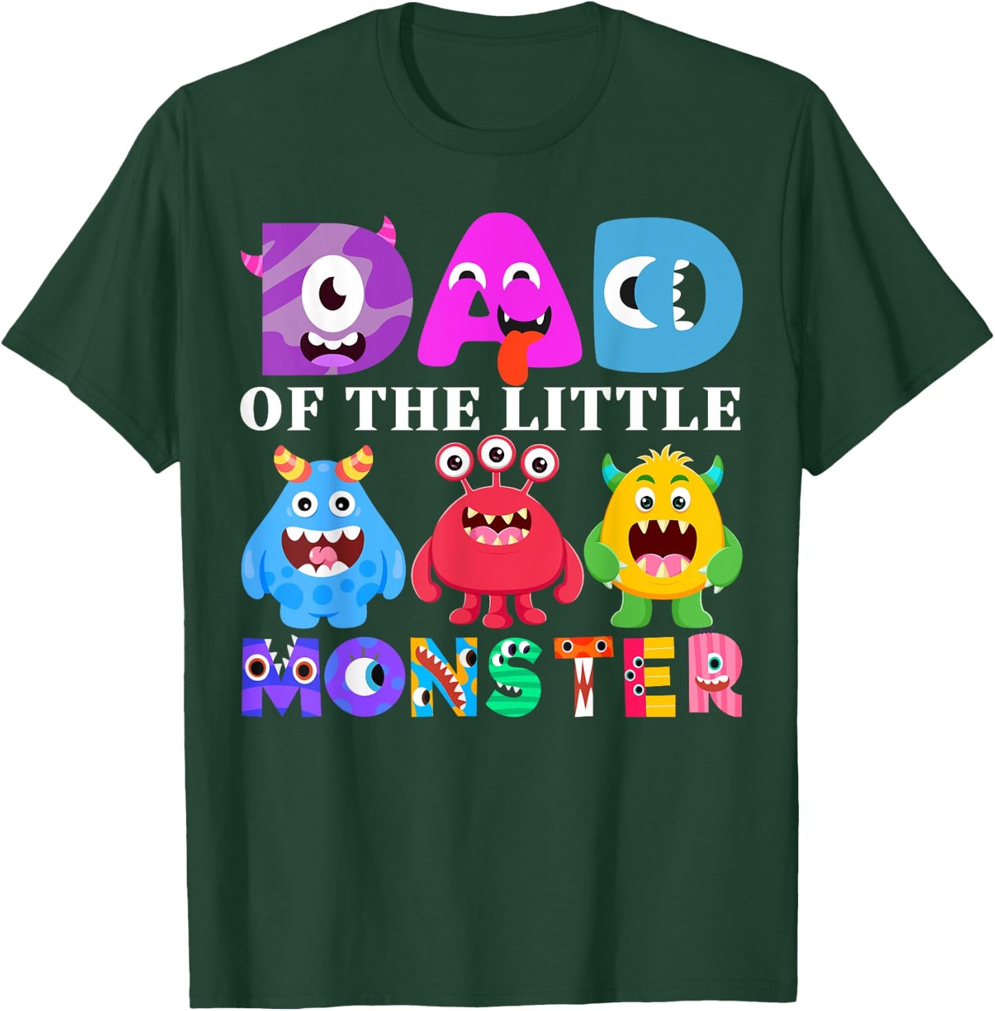 Dad Little Monster Kids 1st Birthday Party Family Monster T-Shirt - T-Shirt | Forest