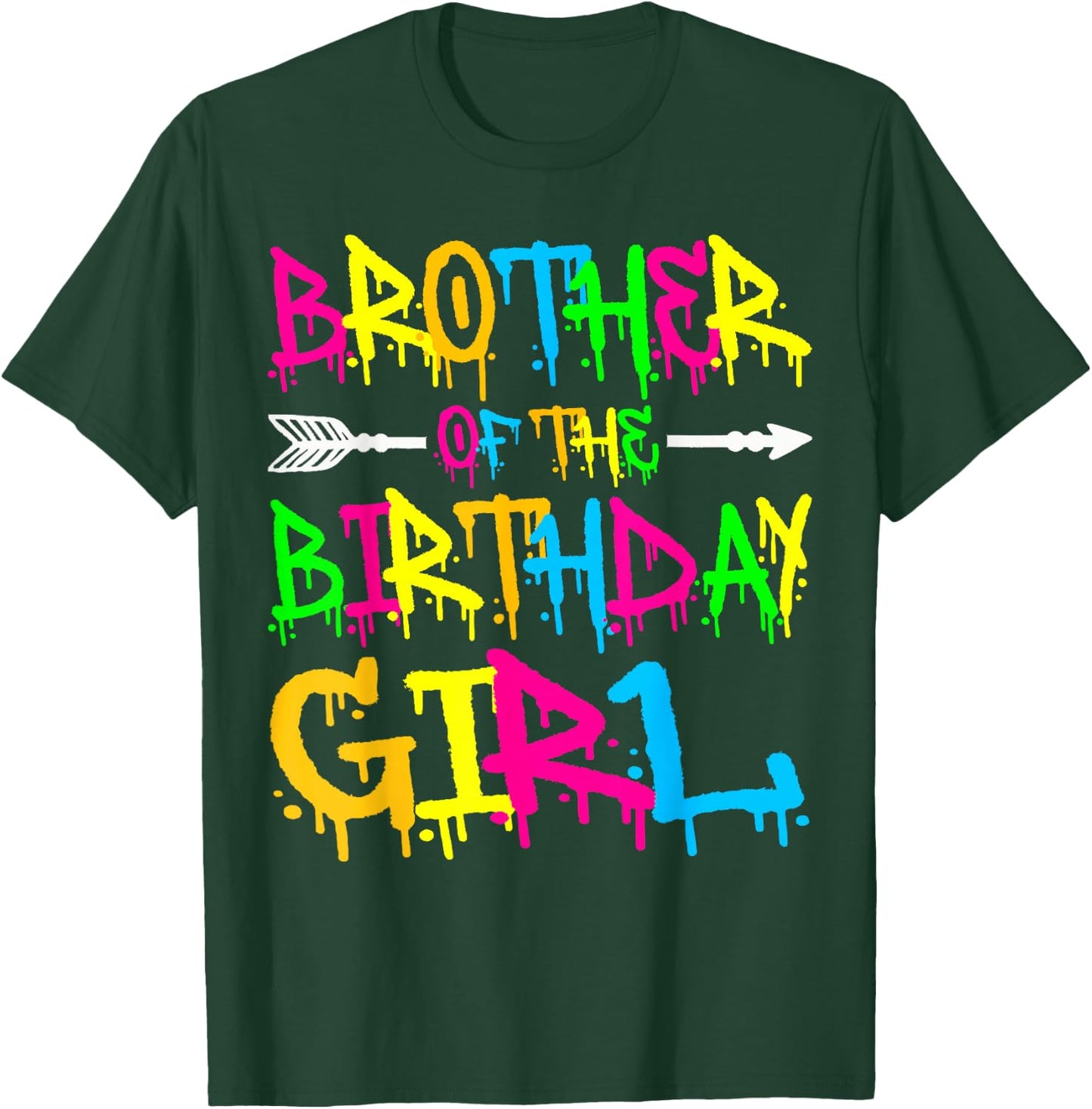Brother of the Birthday Girl Retro 80's Party Shirt T-Shirt - T-Shirt | Forest