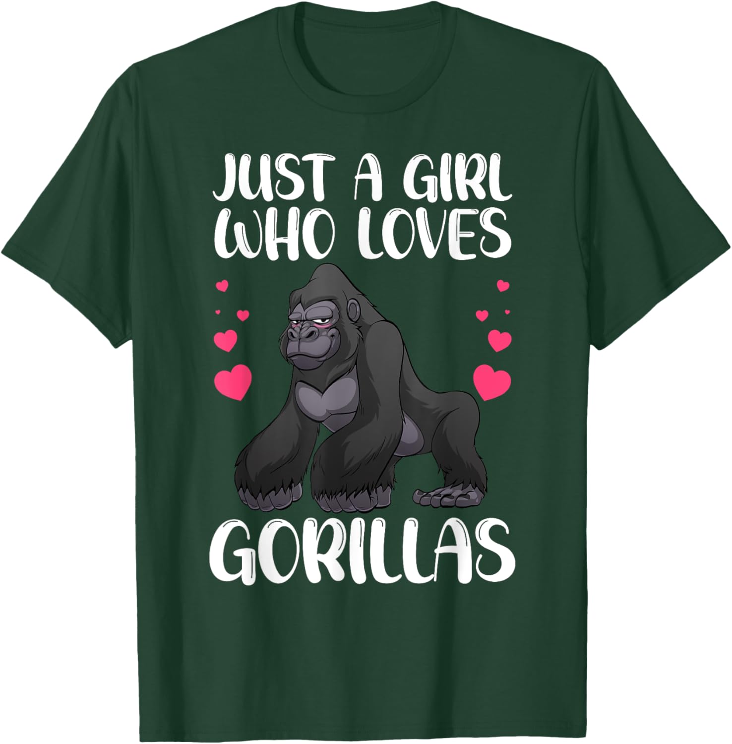 Funny Gorilla Design For Girls Kids Women Gorilla Ape Lover T-Shirt - T-Shirt | Forest