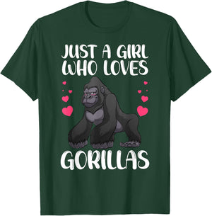 Funny Gorilla Design For Girls Kids Women Gorilla Ape Lover T-Shirt - T-Shirt | Forest