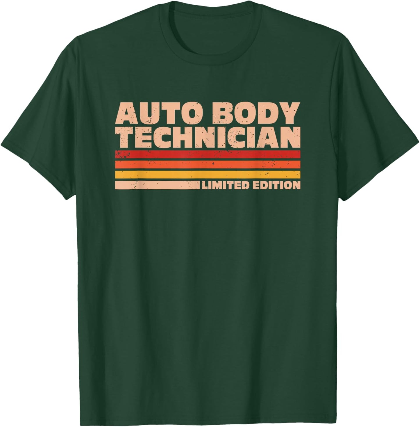 Car Repair Painter Retro Flag Auto Body Technician T-Shirt - T-Shirt | Forest
