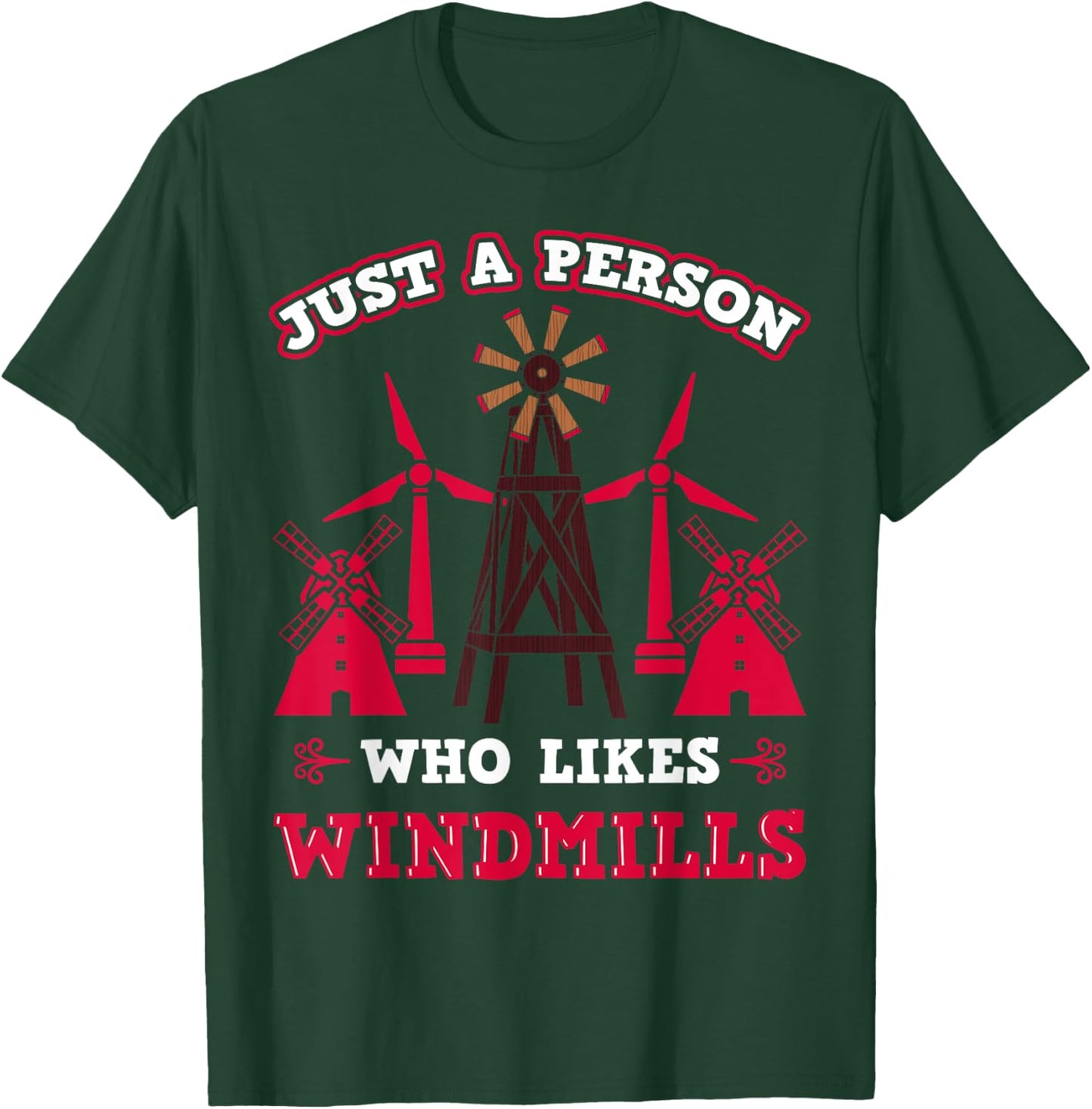 Windmill Technician Windpumps Worker Wind Turbine Engineer T-Shirt - T-Shirt | Forest