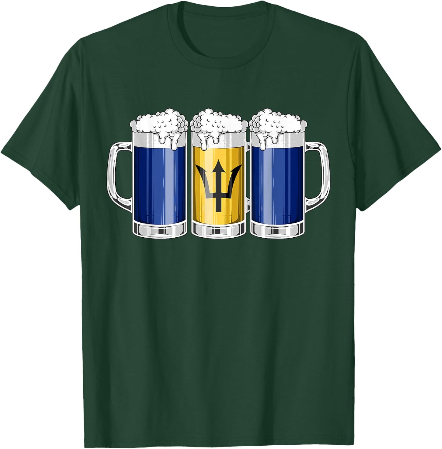 Beer Barbadian Shirt - Beer Barbados Flag Patriotic Men T-Shirt - T-Shirt | Forest