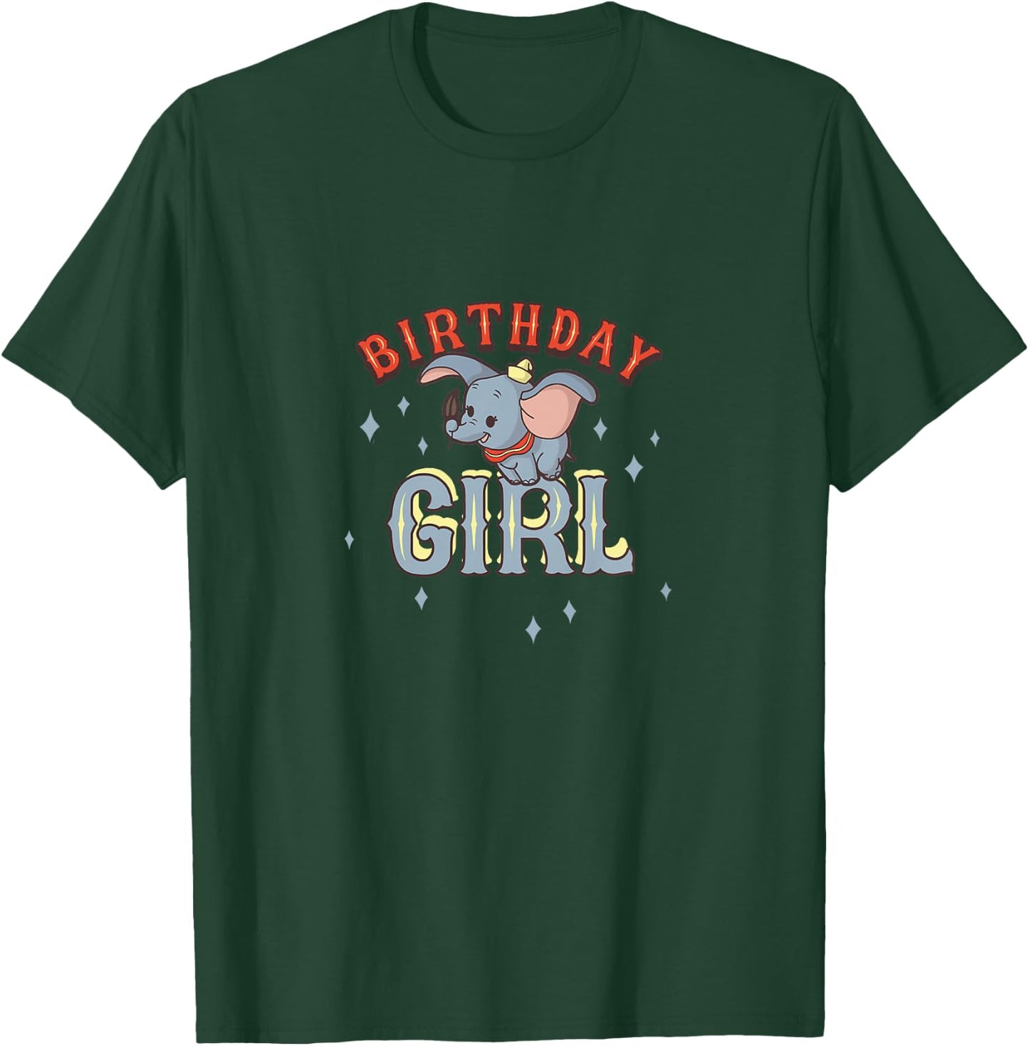 Kids Disney Dumbo Birthday Girl Cute Flying Portrait Youth T-Shirt - T-Shirt | Forest