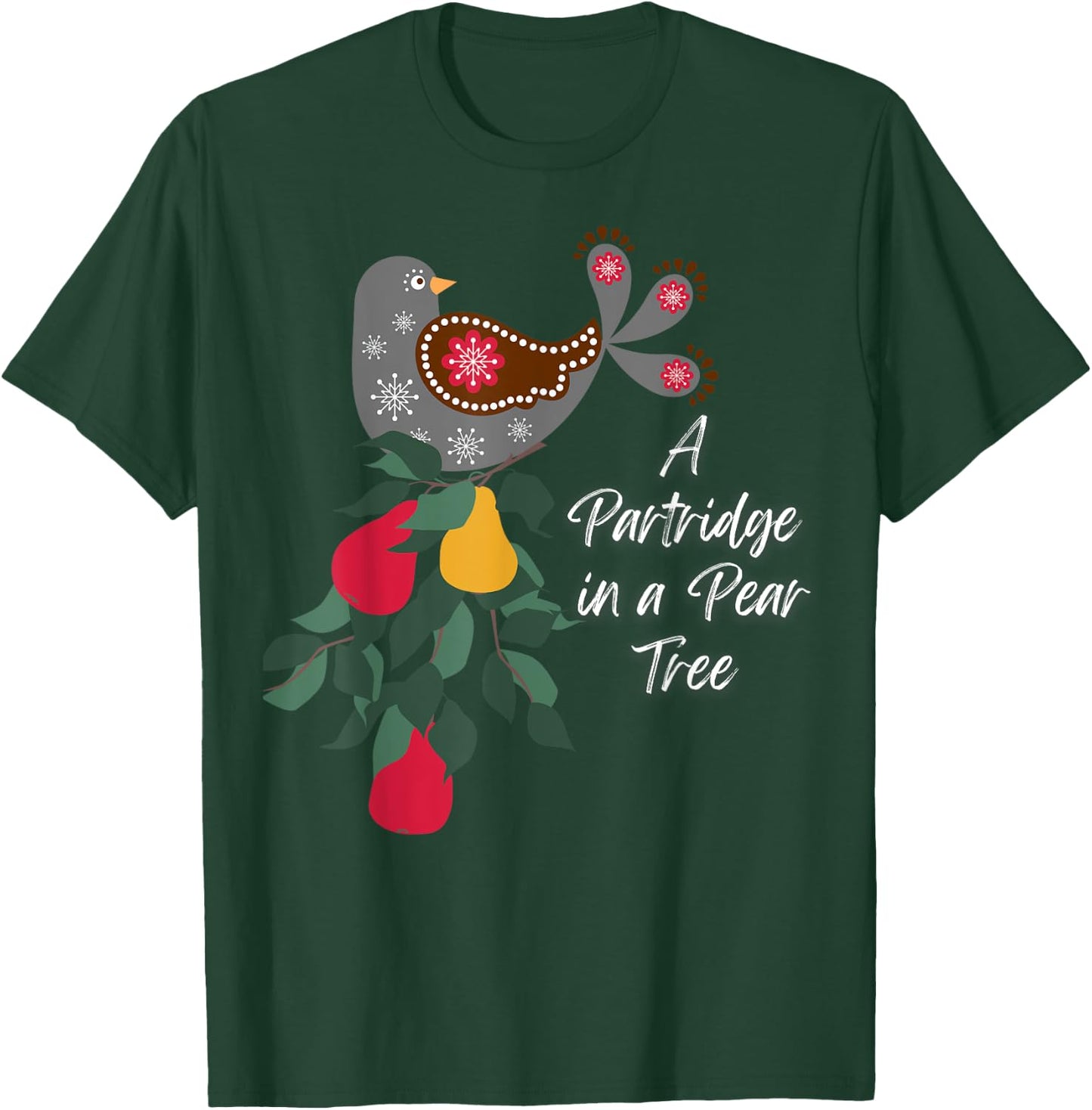 LittleFeats -Adult 12 Days of Christmas Song , Black, Small, Short Sleeve, Classic Fit, Cotton 60% Polyester 40% T-Shirt - T-Shirt | Forest