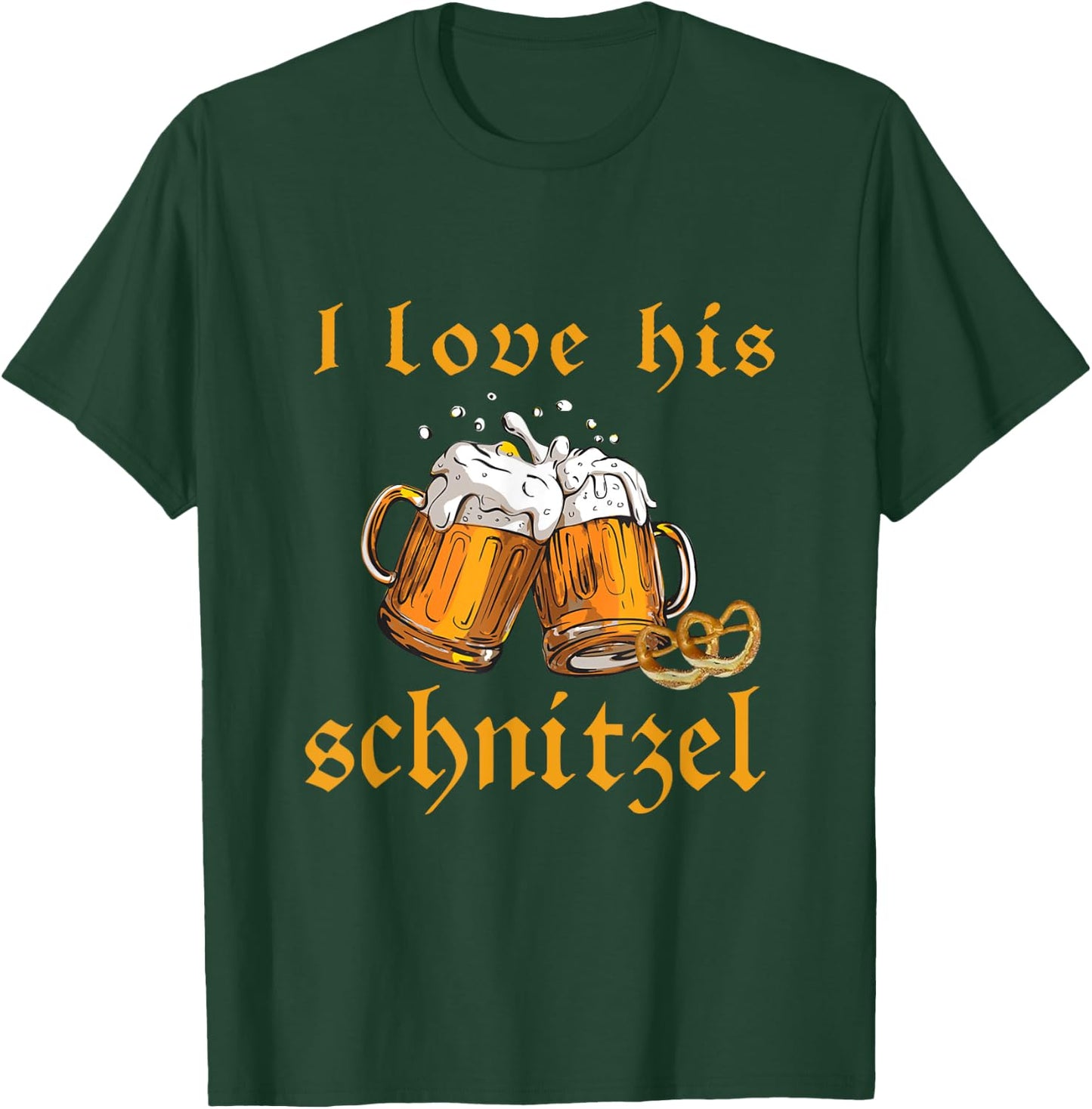 I Love His Schnitzel Oktoberfest Couple Matching T-Shirt - T-Shirt | Forest