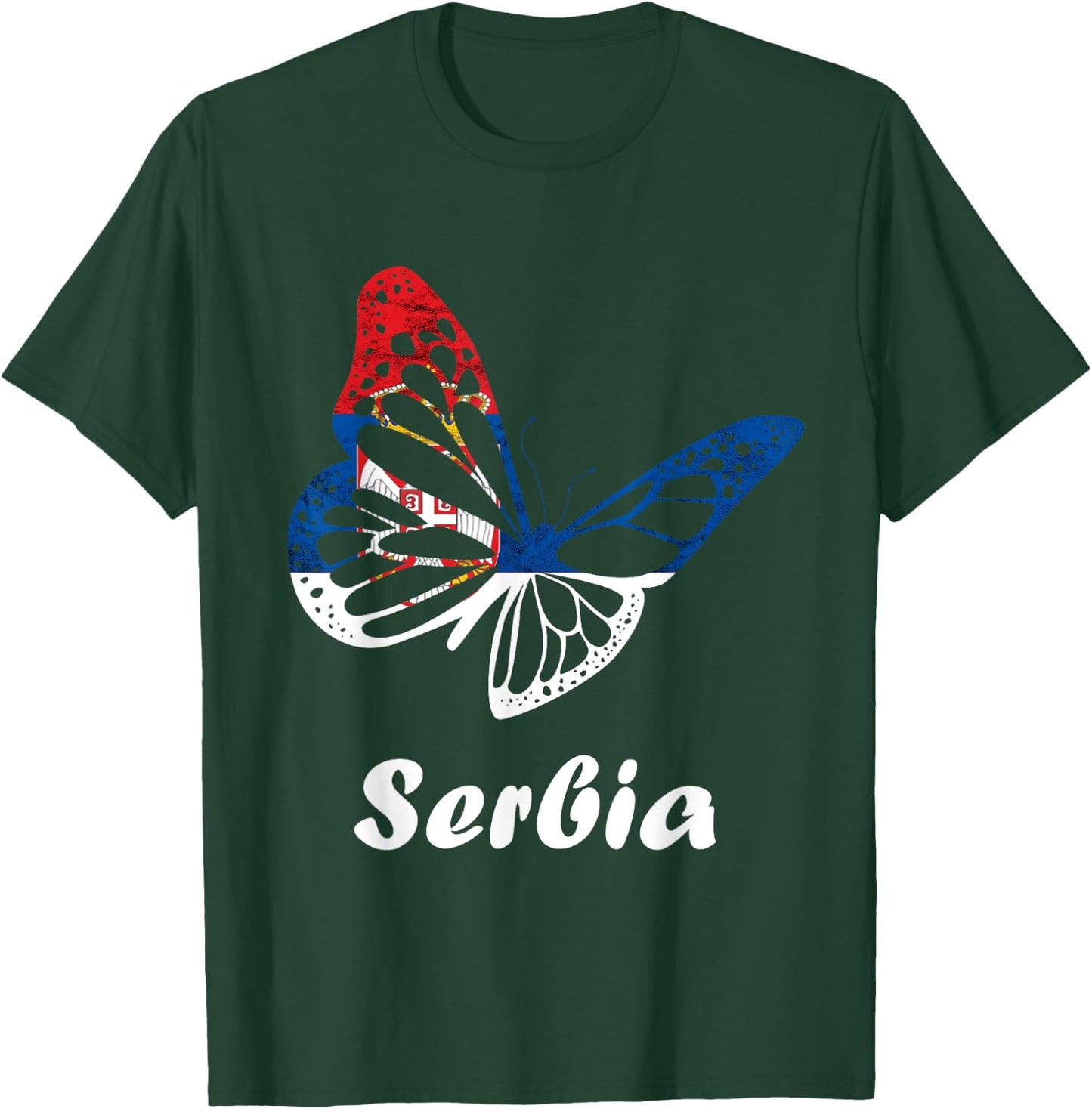 Serbian Butterfly Serbian Roots Srbija Serbia Serbian Flag T-Shirt - T-Shirt | Forest