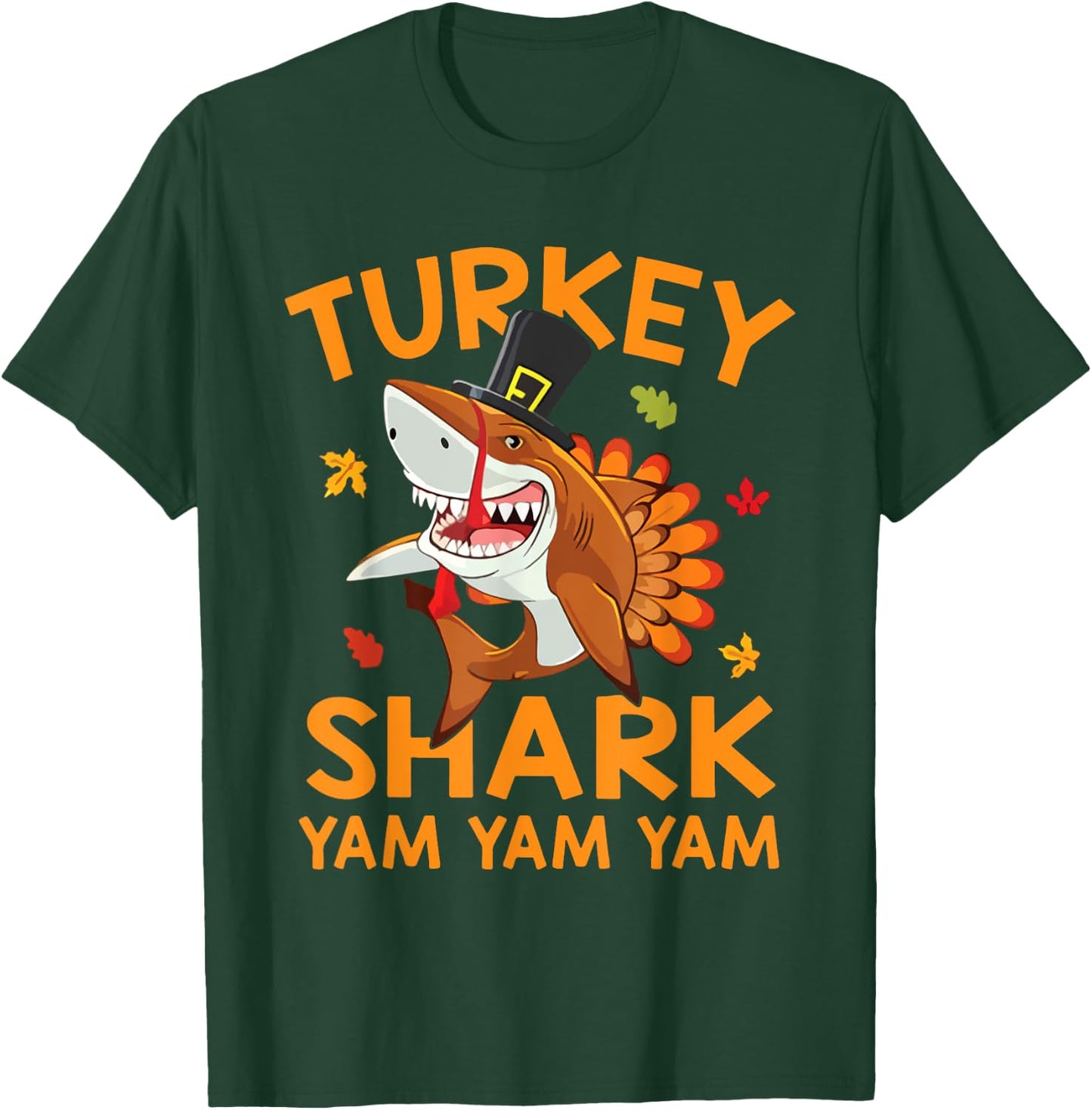 Thanksgiving turkey shark yam yam yam halloween shirt T-Shirt - T-Shirt | Forest