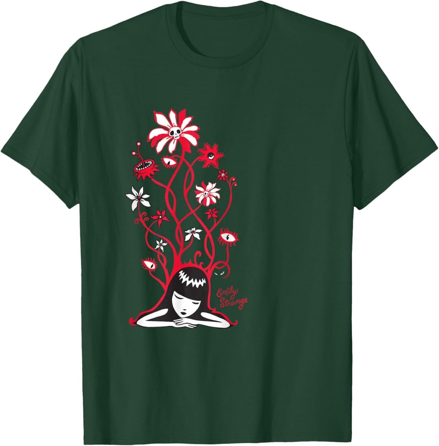 Emily The Strange Flower Power Cat Nap T-Shirt - T-Shirt | Forest