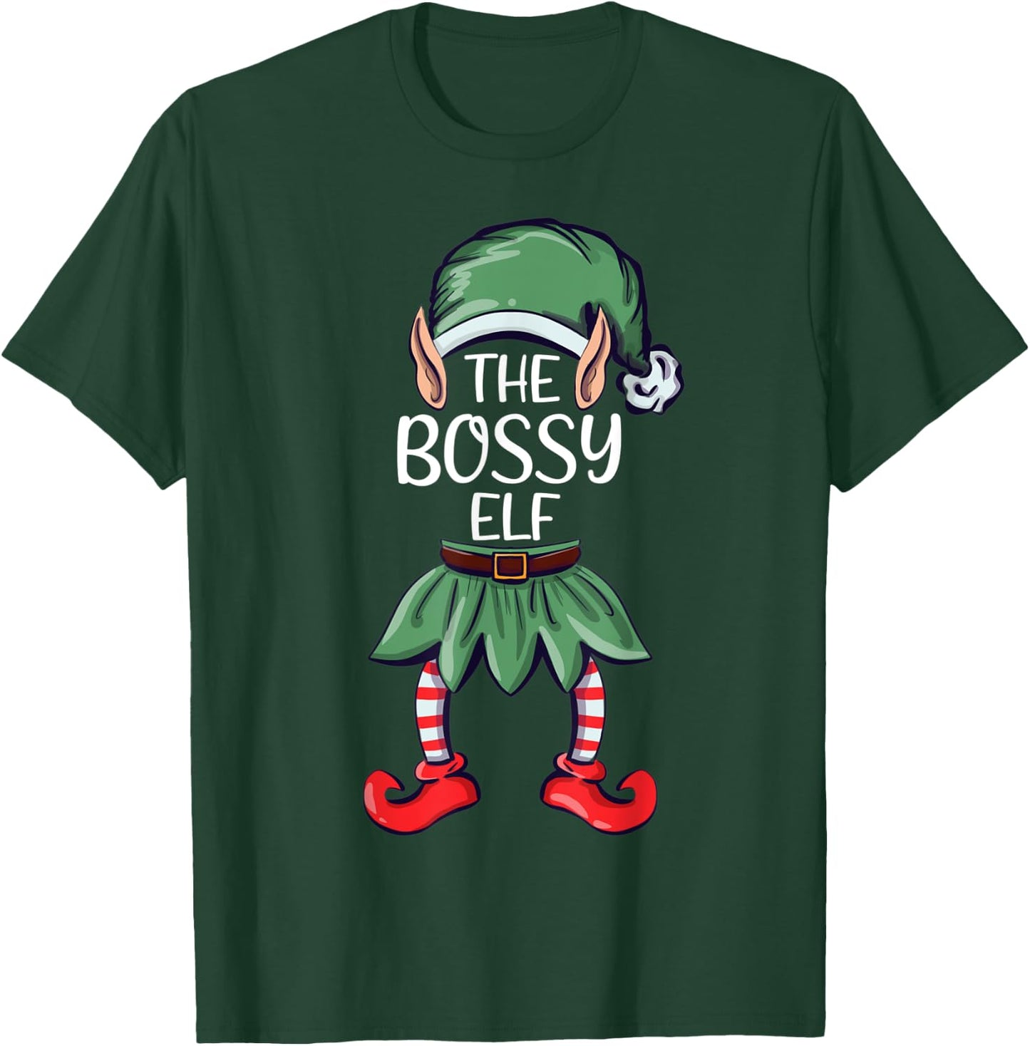 The Bossy Elf Elf Christmas Matching Family Group Elf T-Shirt - T-Shirt | Forest